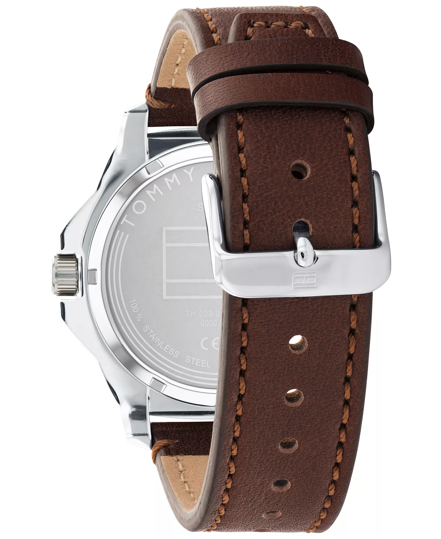 Men's Brown Leather Strap Watch 44mm - Brown - One Size Fits All