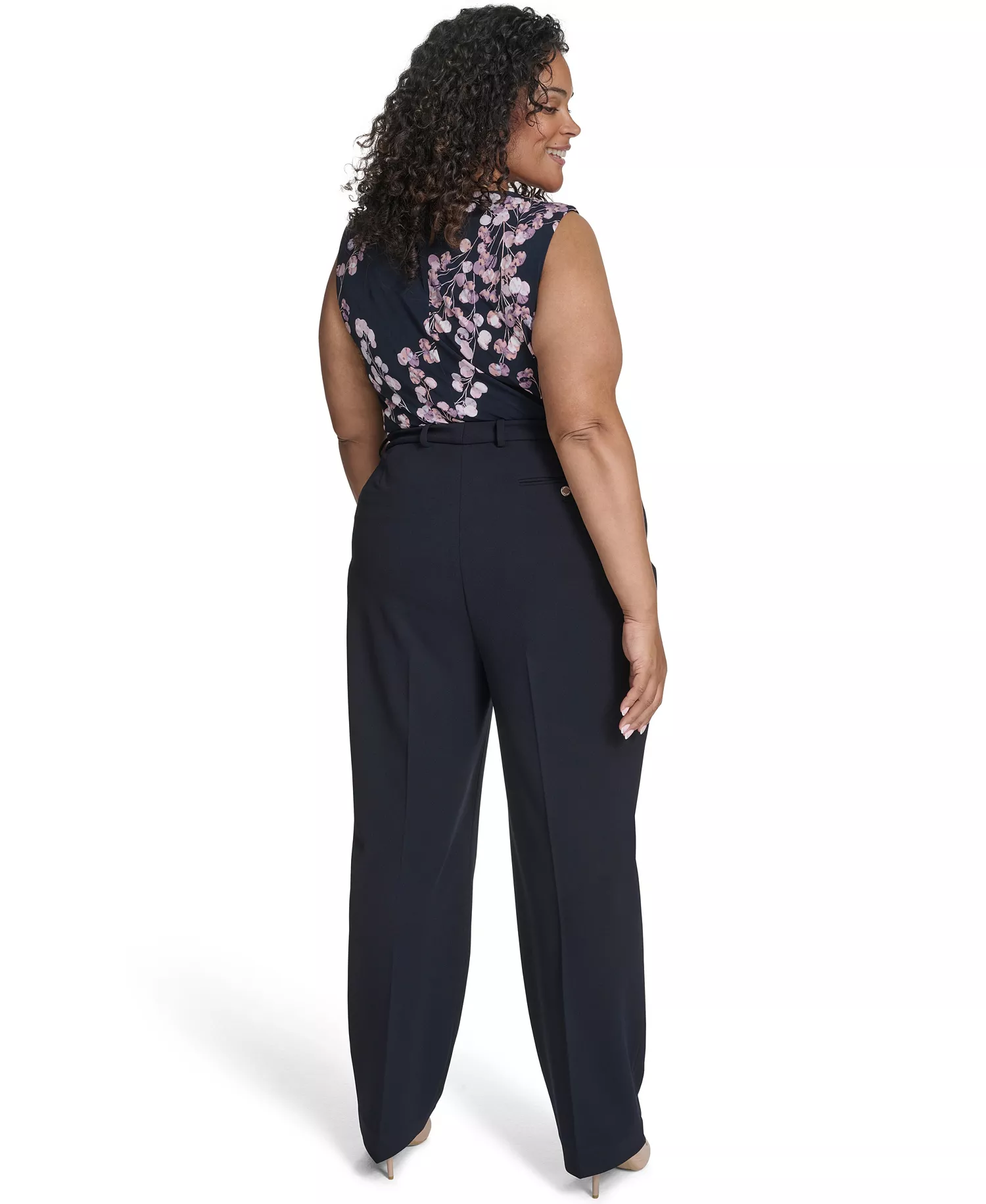 Women's Plus Size High Waist Modern Fit Pants - Navy - 14W