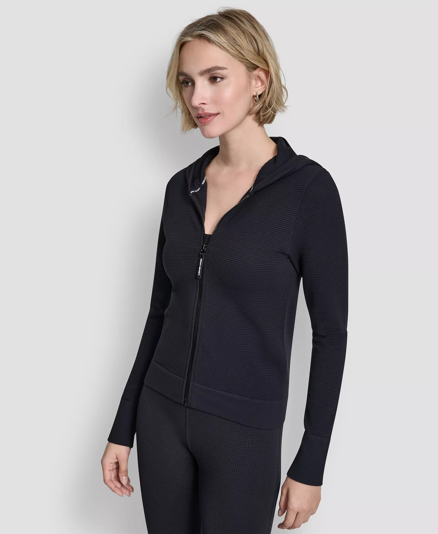 Women's Long-Sleeve Hoodie Jacket - Black - L