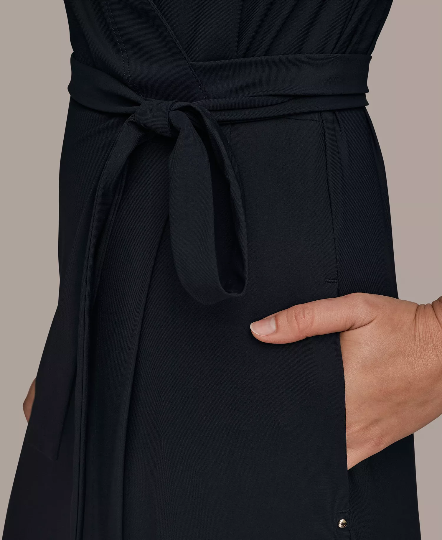 Women's 4-way Stretch Knit Elbow-Sleeve Collared Polo Dress - Black - 10