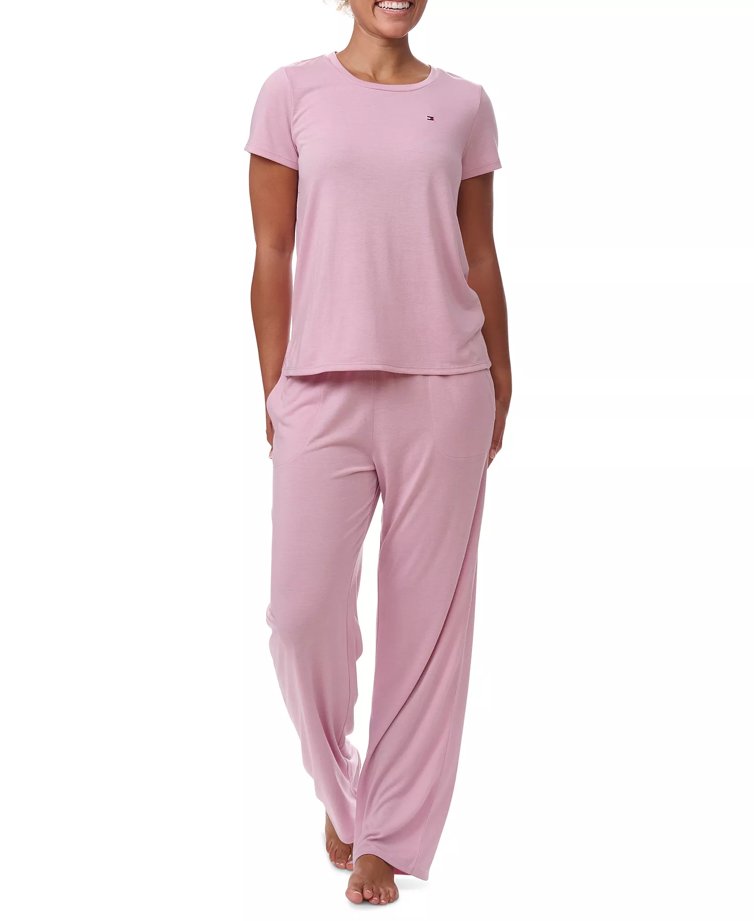 Women's Short-Sleeve Crewneck Sleep Tee - Breezy Orchid - L