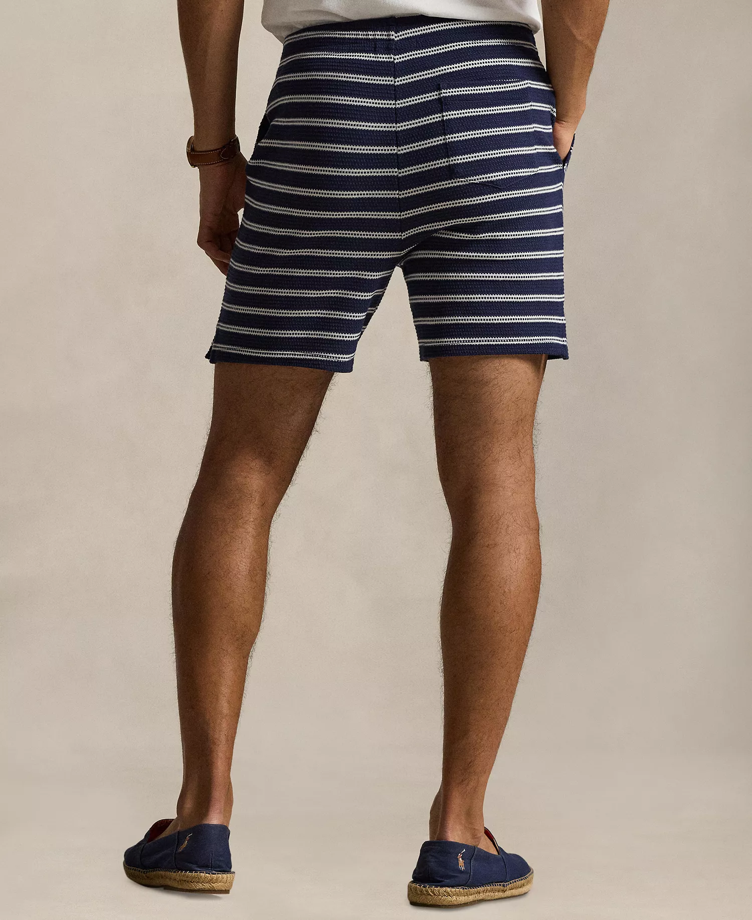 Men's Striped Slim-Fit Shorts - Newport Navy/Cream - 2XL