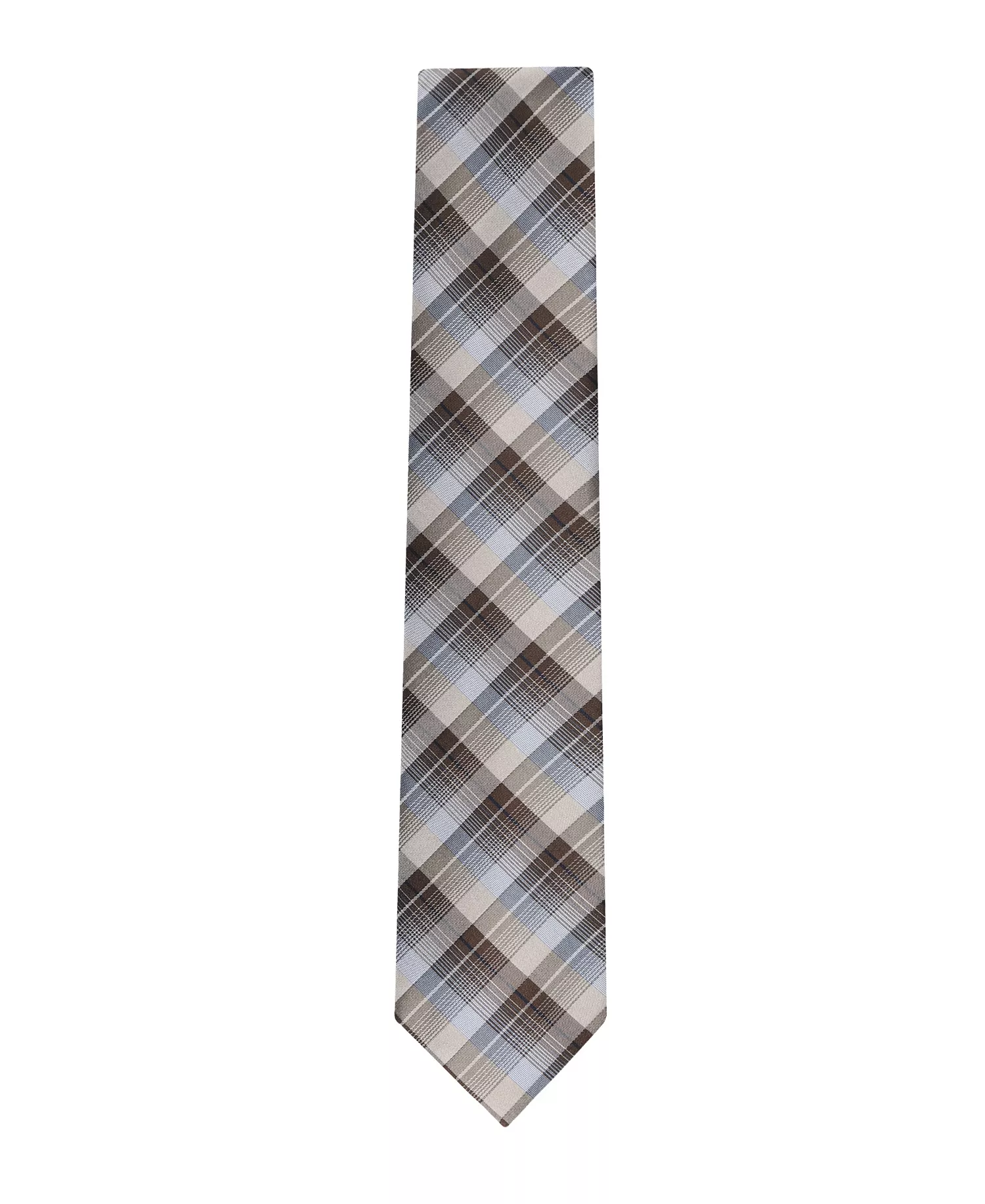 Men's Brooklyn Plaid Tie - Taupe - ONE SIZE