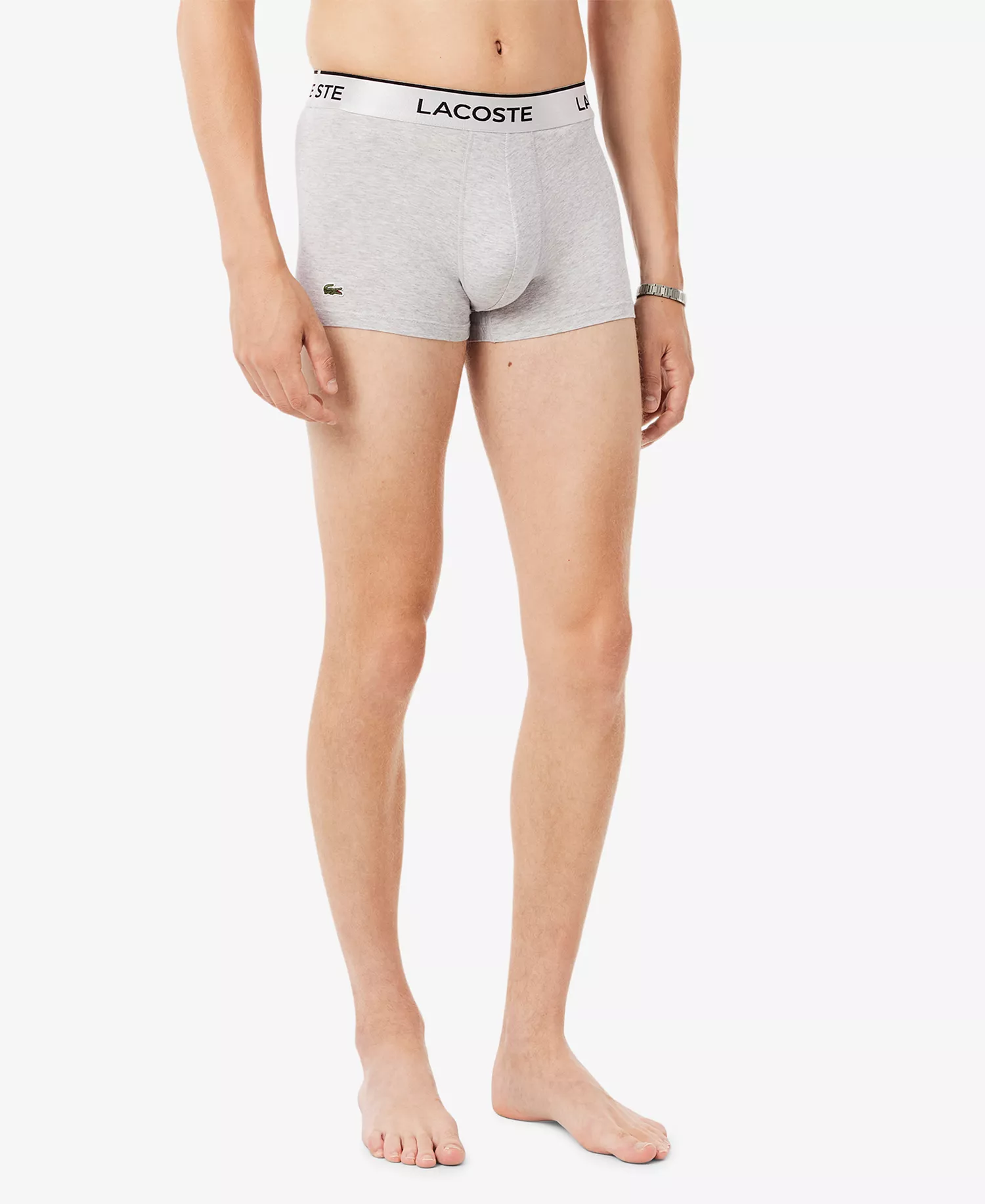 Men's Regular-Fit Metallic Waistband Boxer Briefs, 3-Pack - Black/White/Green - L