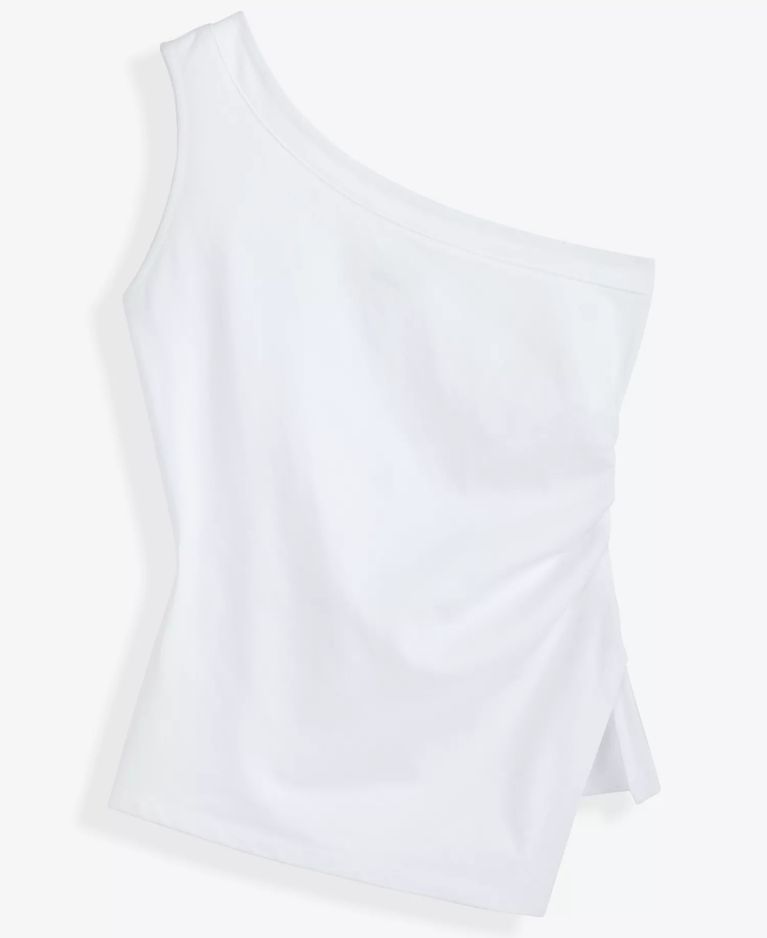 Women's Sleeveless One-Shoulder Asymmetrical Hem Top, Macy's Exclusive - Bright White - M