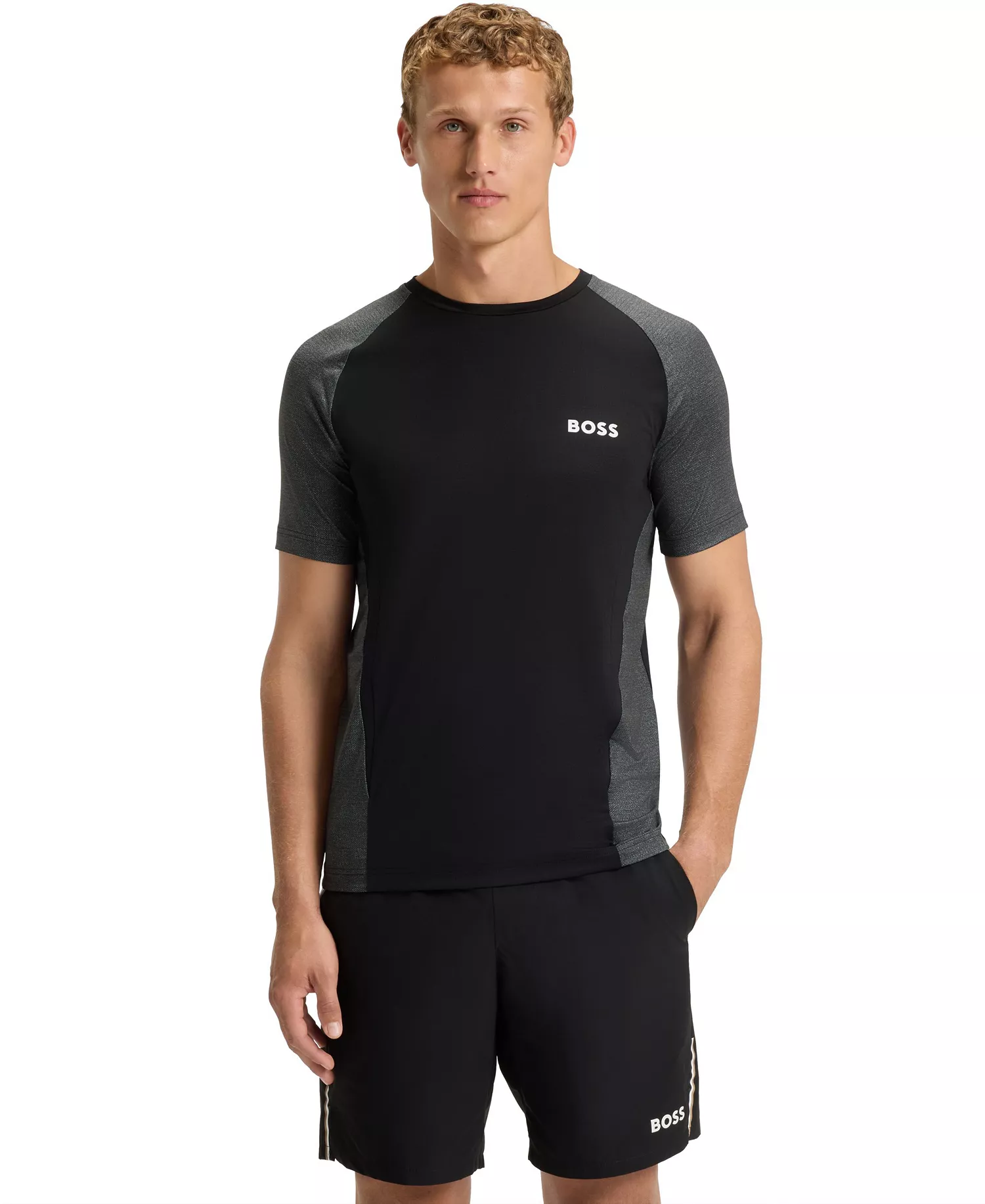 Men's Mesh Jersey Slim-Fit T-Shirt - Black - 2XL