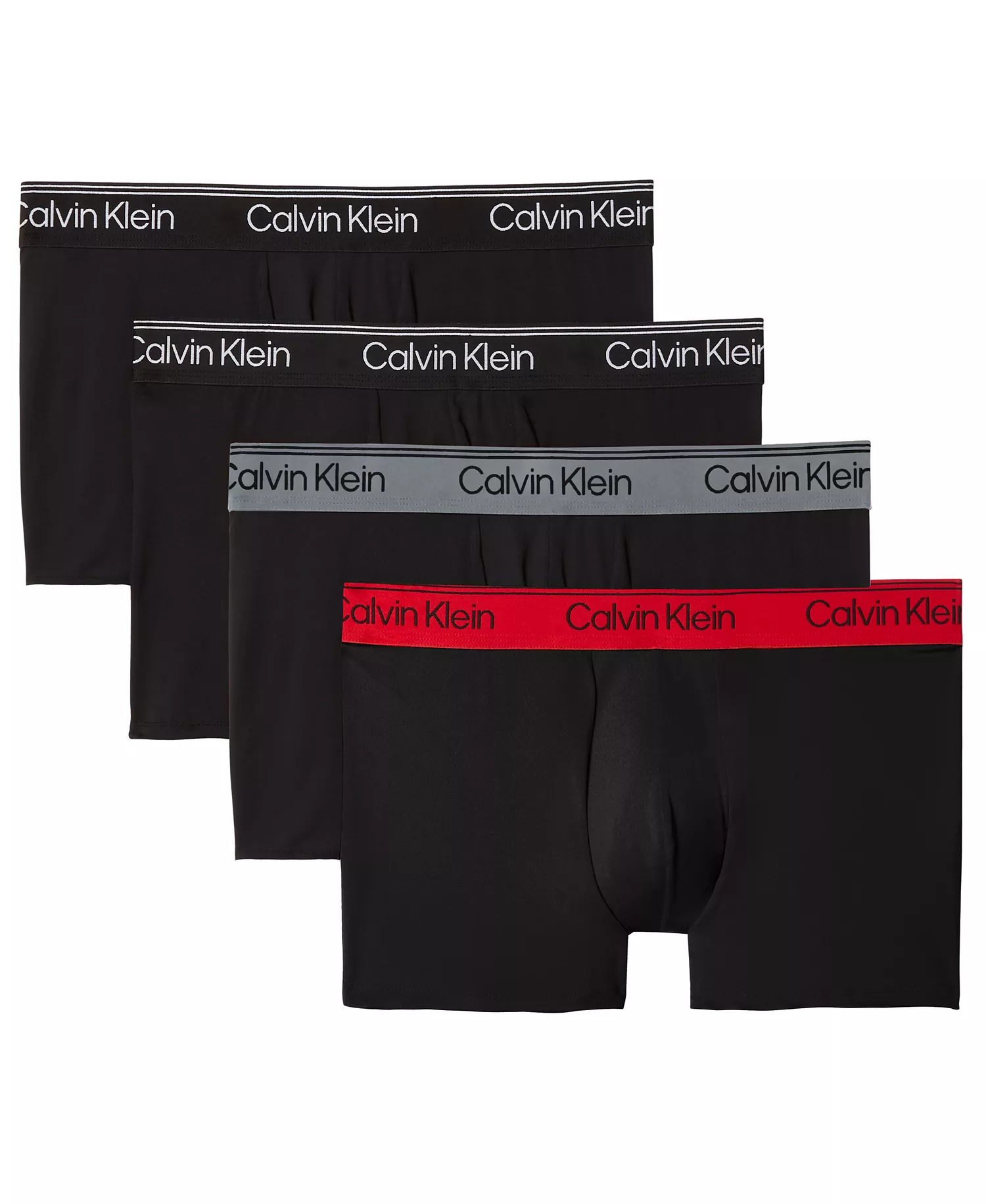 Men's 3+1 Bonus Micro Stretch Low Rise Trunks Pack - Black Bodies/Black/ Sleet Adrenaline Rush - L