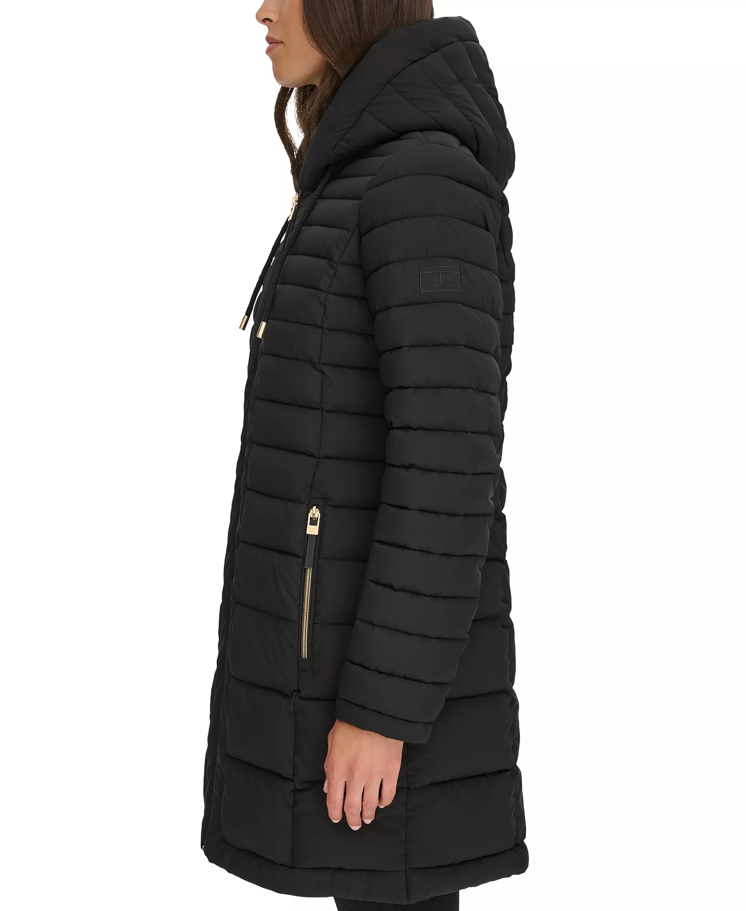 Women's Hooded Packable Puffer Coat - Black - S
