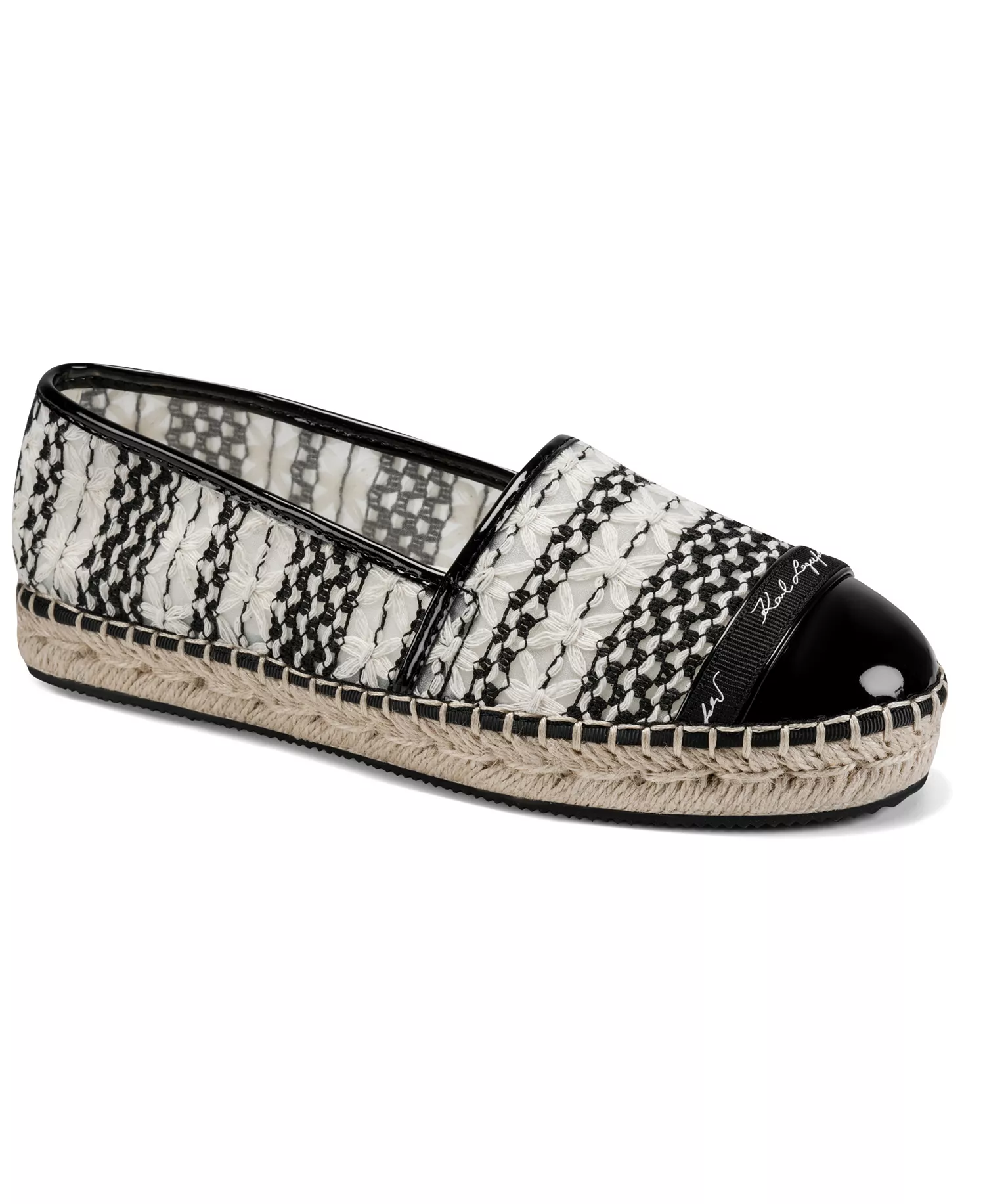 Women's Millicent Espadrille Flats - Black/White - 10