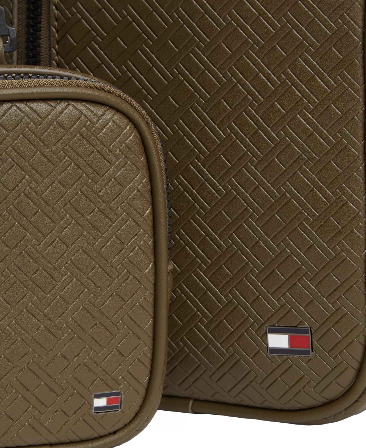 Men's Embossed Flag Sling Bag - Brown - No Size