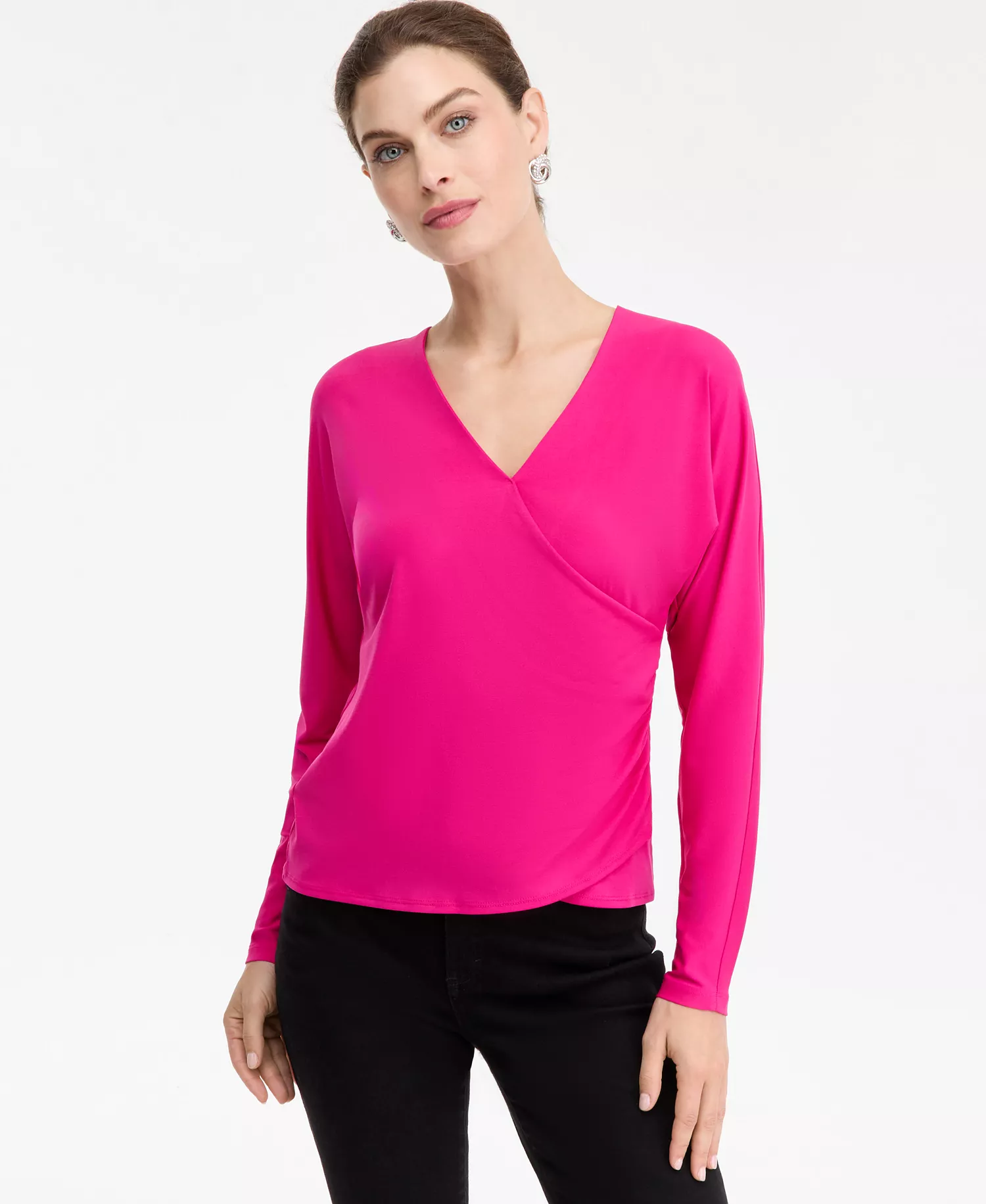 Women's Dolman-Sleeve Top, Exclusively at Macy's - Bright Fuchsia - L