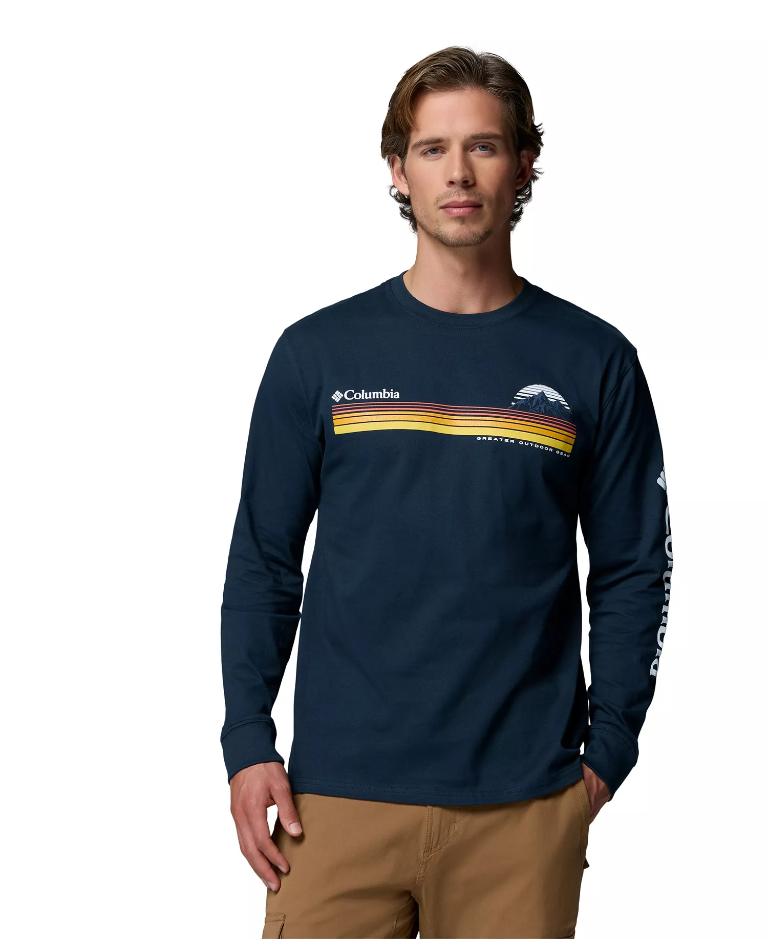 Men's Gauge Graphic Long-Sleeve T-Shirt - Columbia Navy - L