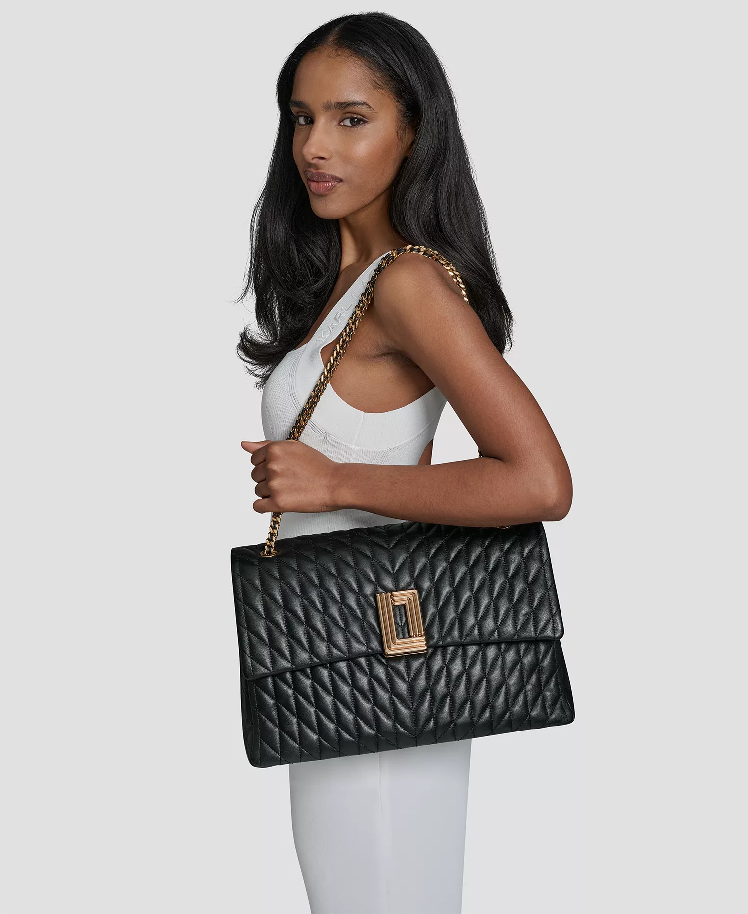 Lafayette Large Leather Shoulder Bag - Black - No Size