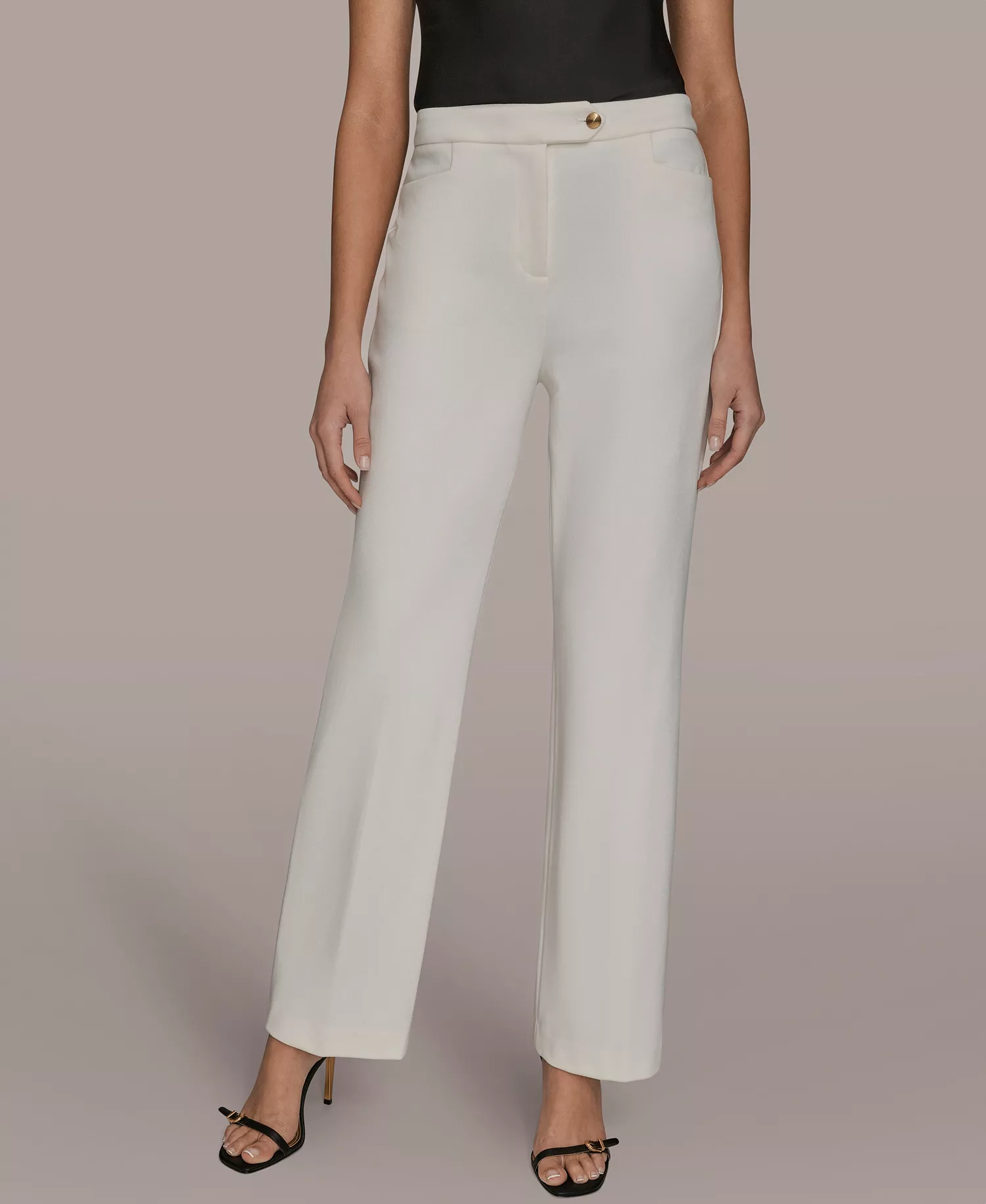 Women's Flared Mid-Rise Pants - Cream - 0