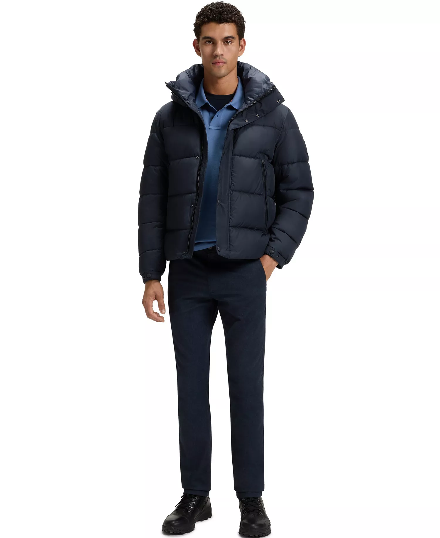 Men's Regular-Fit Water-Repellent Puffer Jacket - Dark Blue - 46R