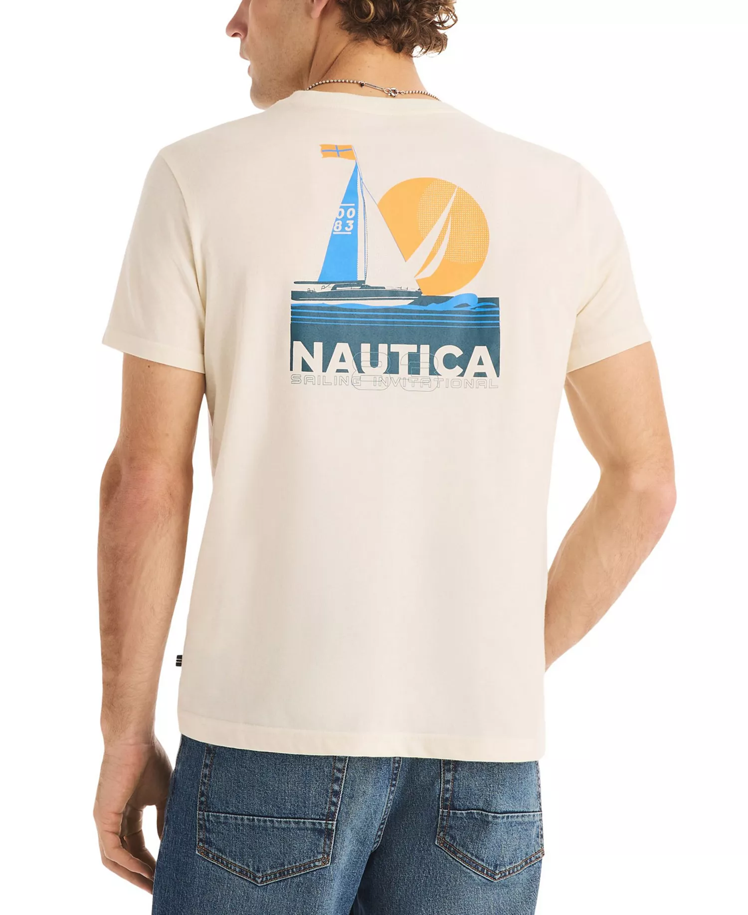 Men's Short-Sleeve Sailing T-Shirt - Natural - L