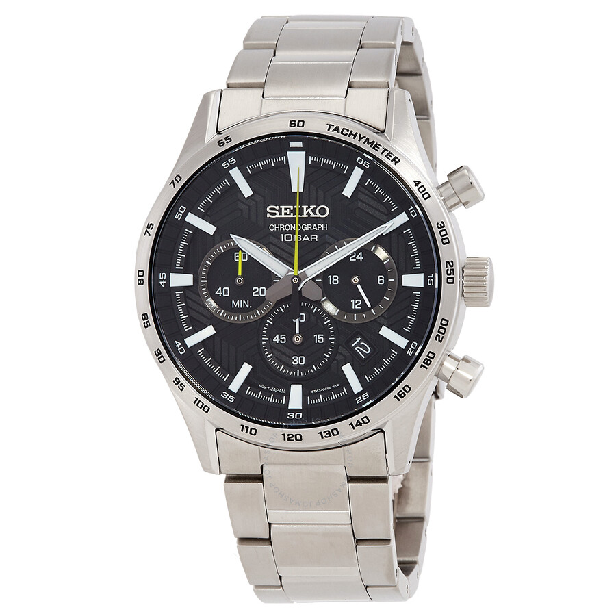 Seiko Chronograph Quartz Black Dial Men's Watch