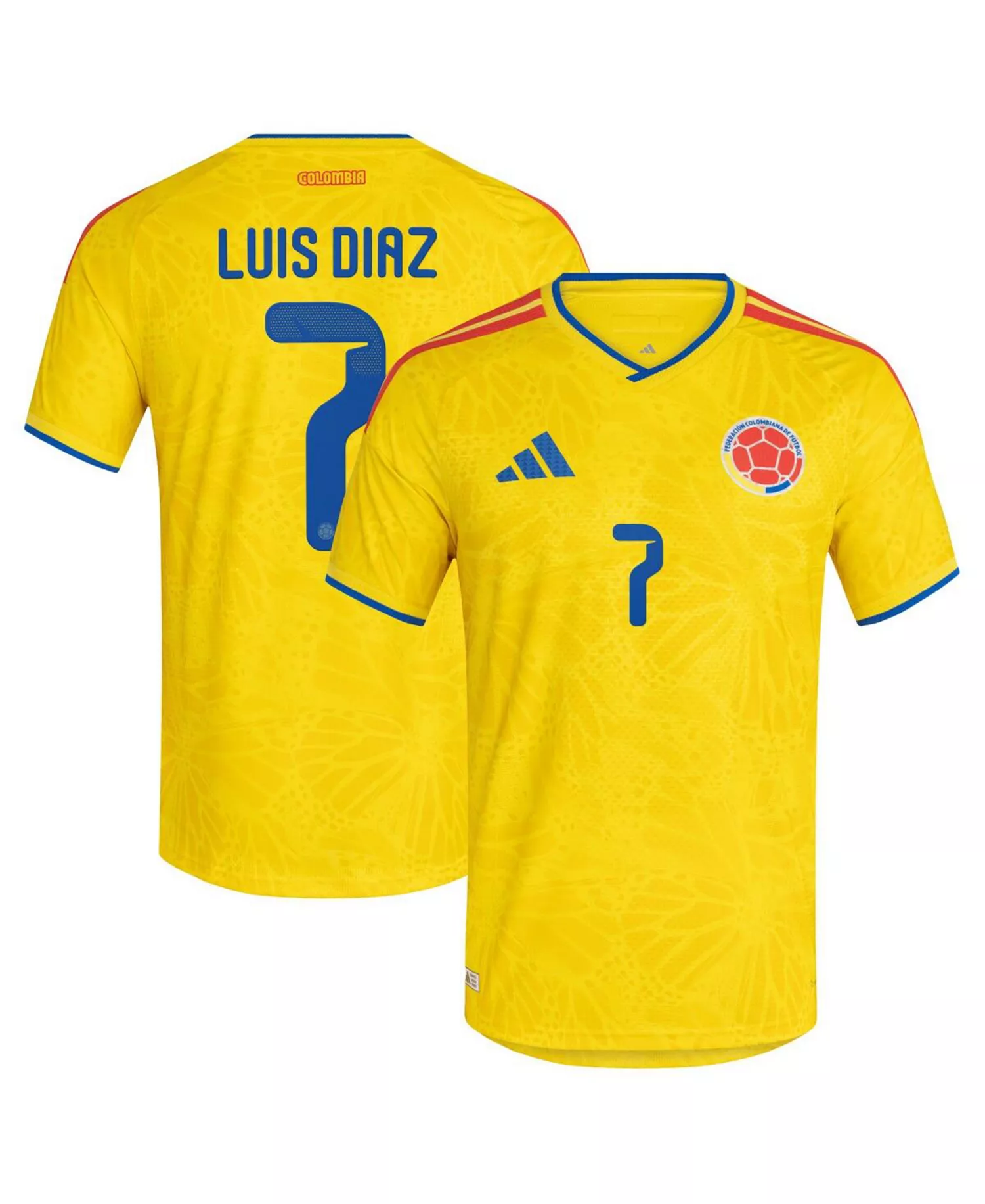 Men's James Rodriguez Yellow Colombia National Team 2026 Home Authentic Jersey - Yellow - 2XL