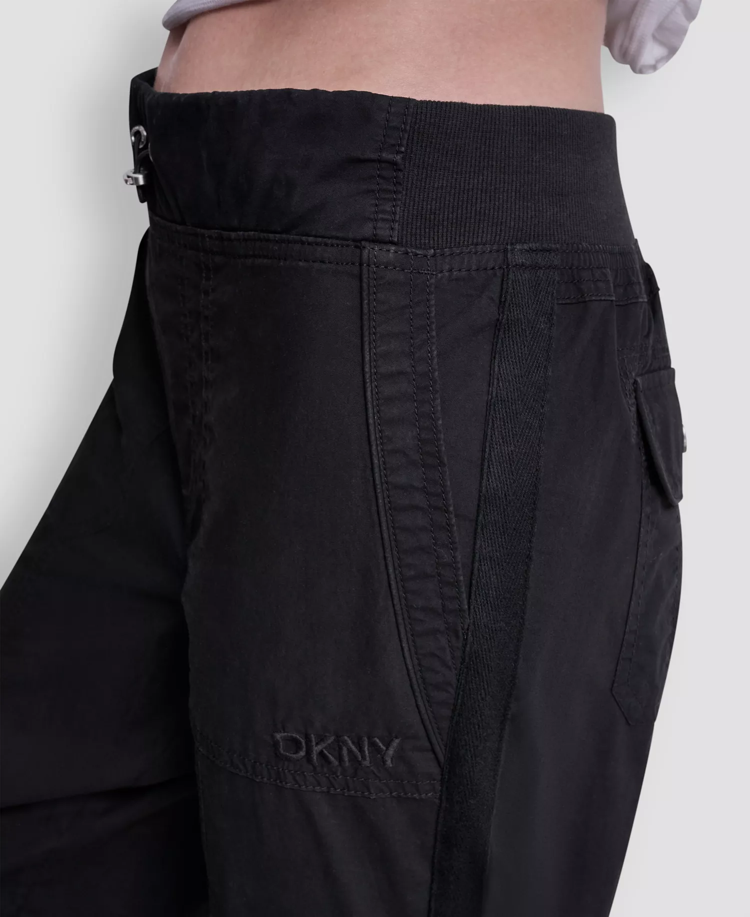 Women's High-Rise Bungee Waist Seamed Joggers - Black - L