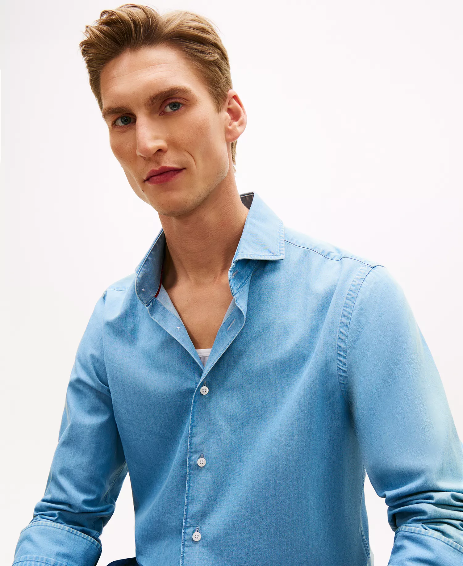 Men's Denim Regular-Fit Shirt - Indigo Blue Bell - L