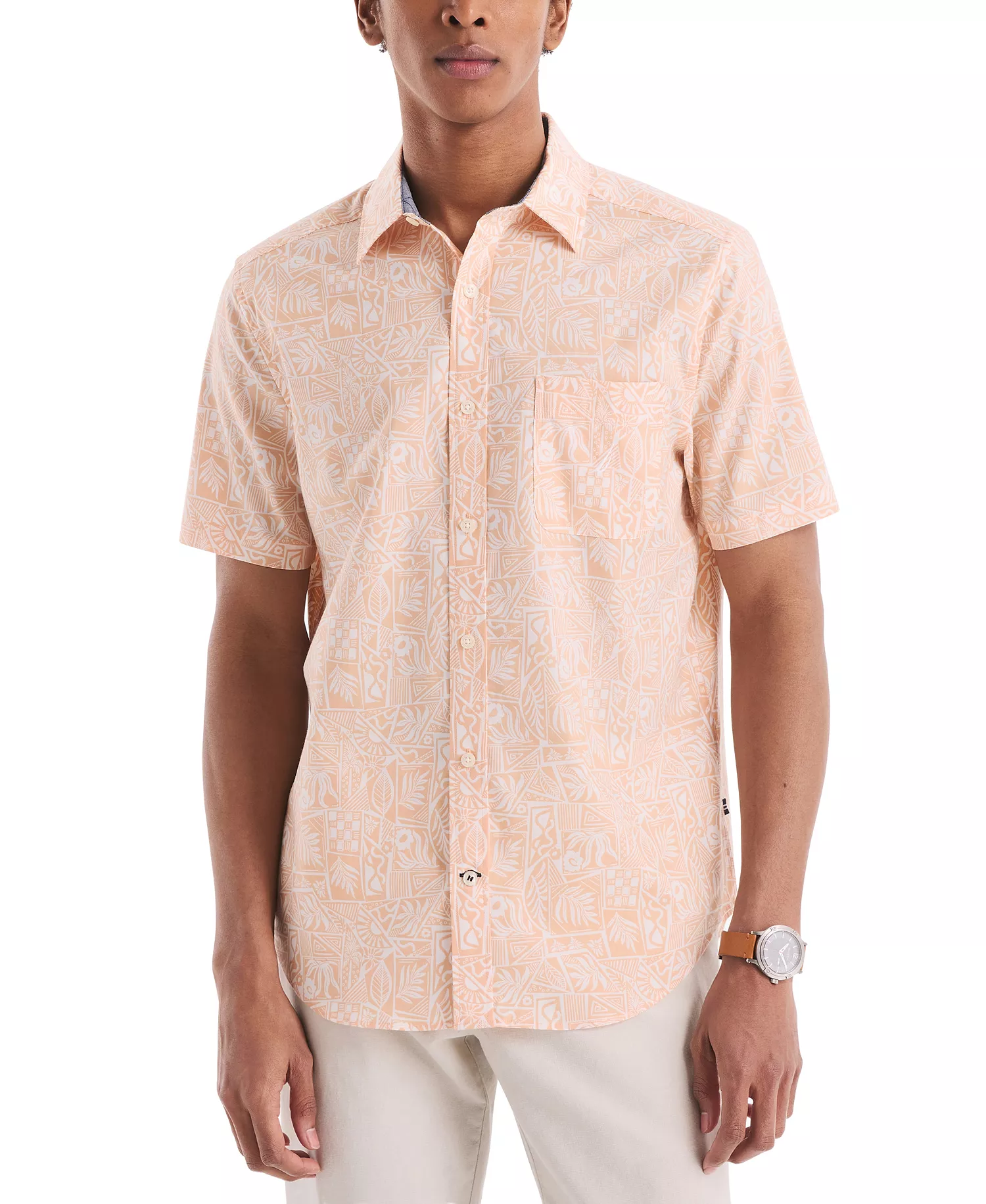 Men's Tropical-Print Shirt - Apricot Birch - 2XL