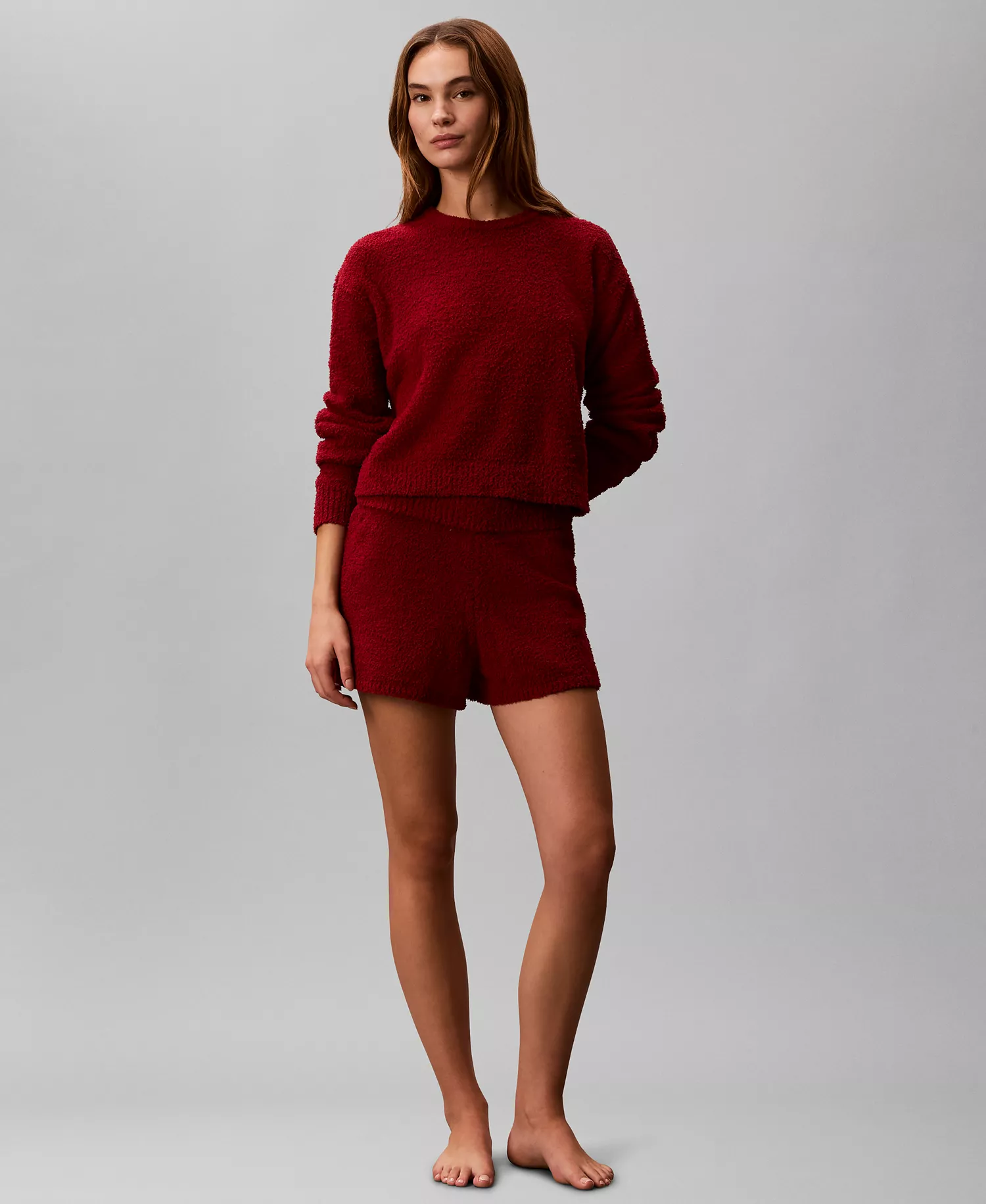 Women's Lounge Plush Shorts - Fall Berry - L