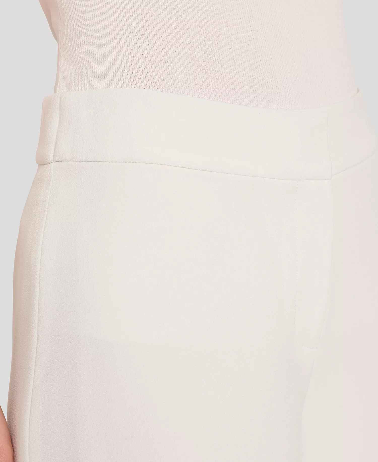 Petite Wide-Leg Mid-Rise Pants - Ivory - 10P