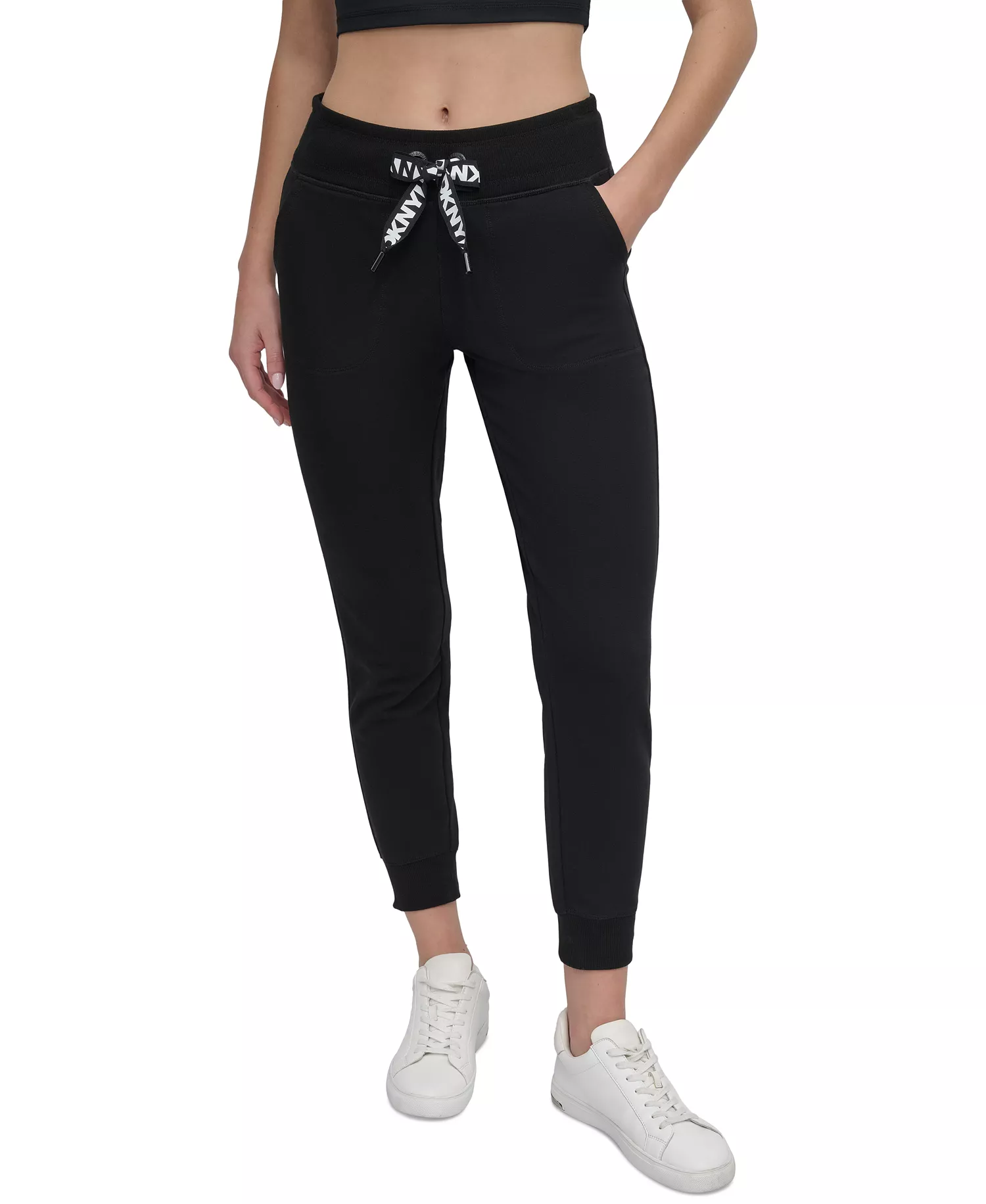 Women's Logo-Drawstring High-Rise Joggers  - Black - L