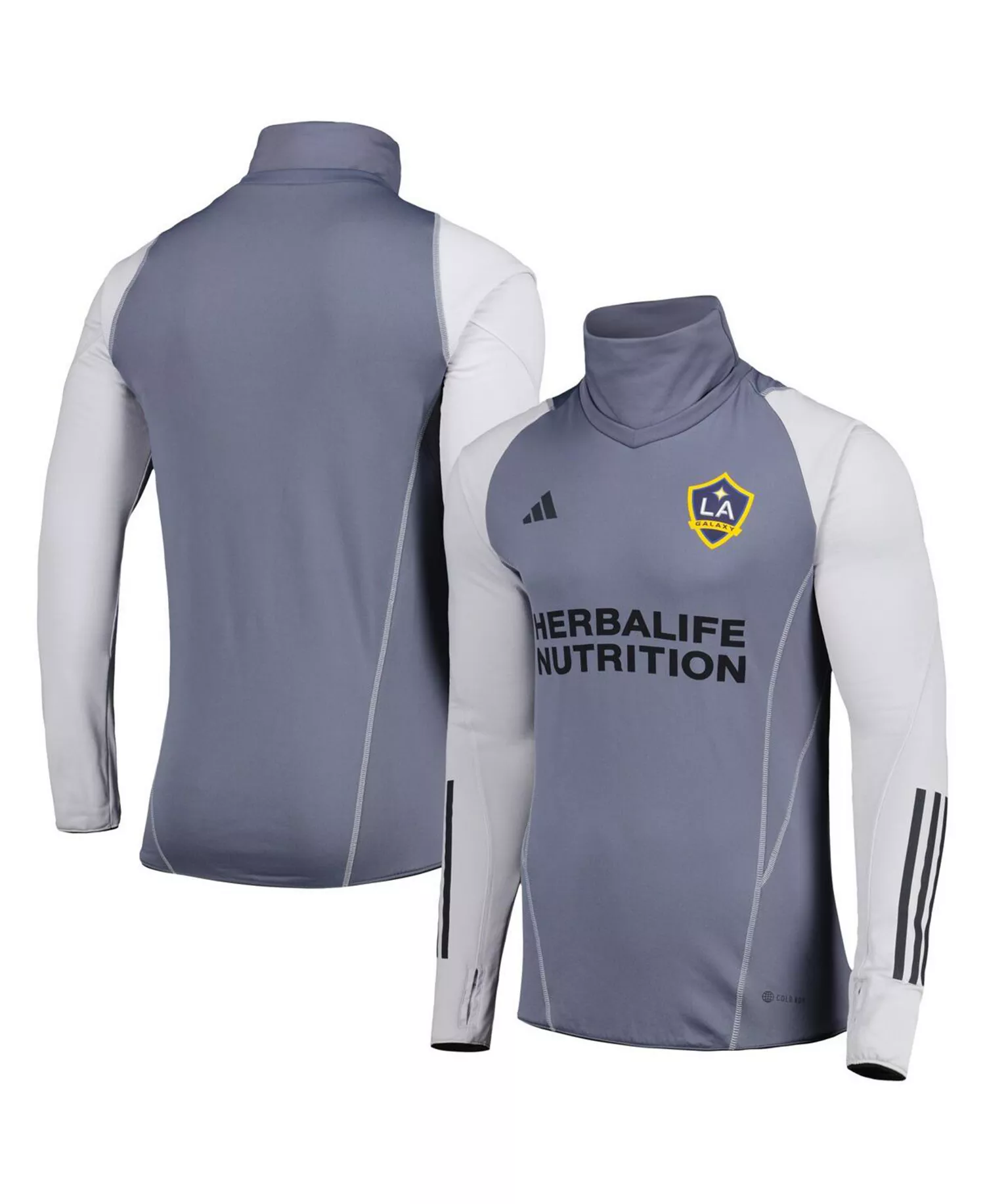 Men's Gray LA Galaxy Warm Raglan COLD.RDY Top - Gray - 2XL