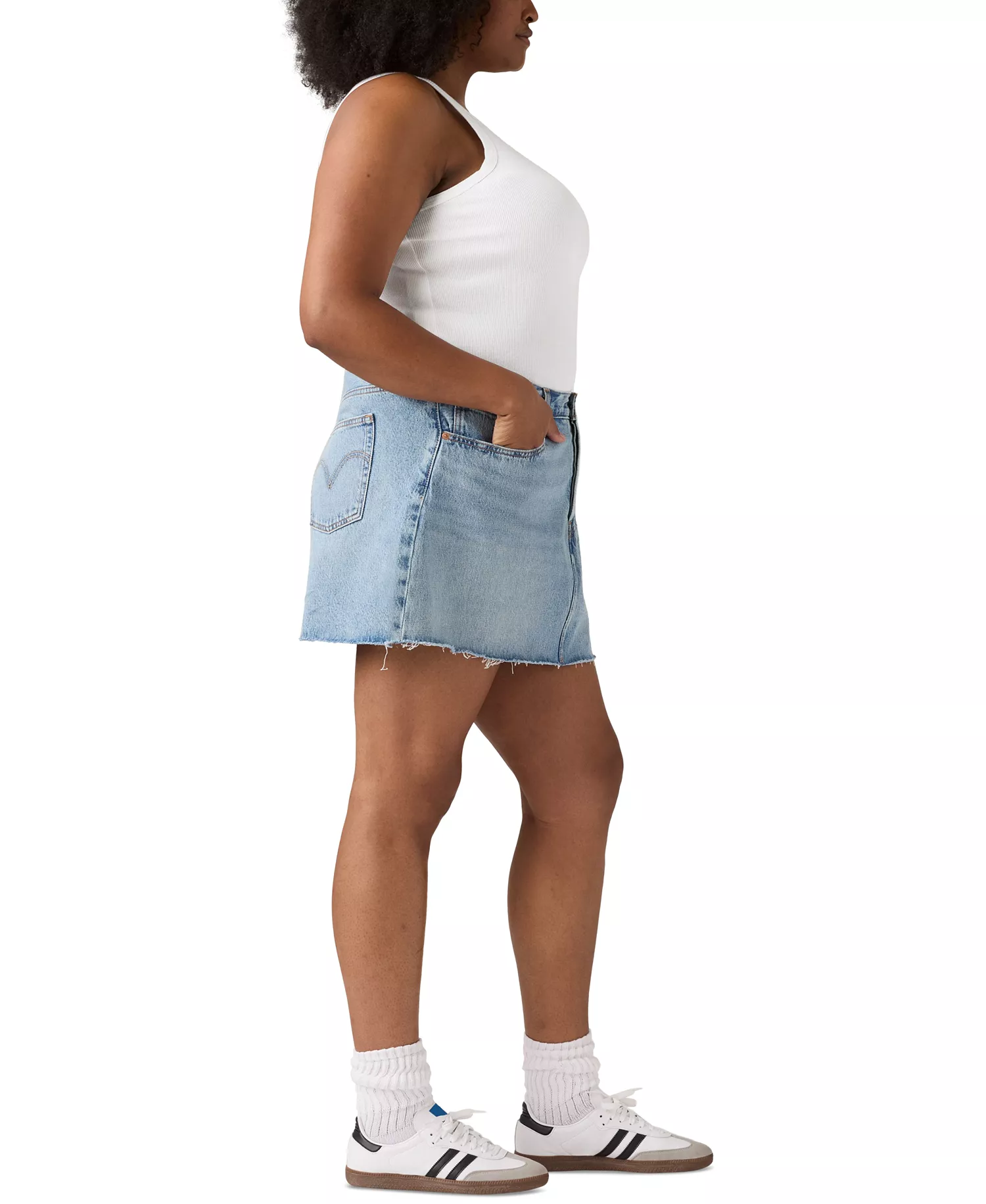 Plus Size Cotton Iconic 501® Mid-Rise Denim Skirt - Woven Minutes Plus - 16W