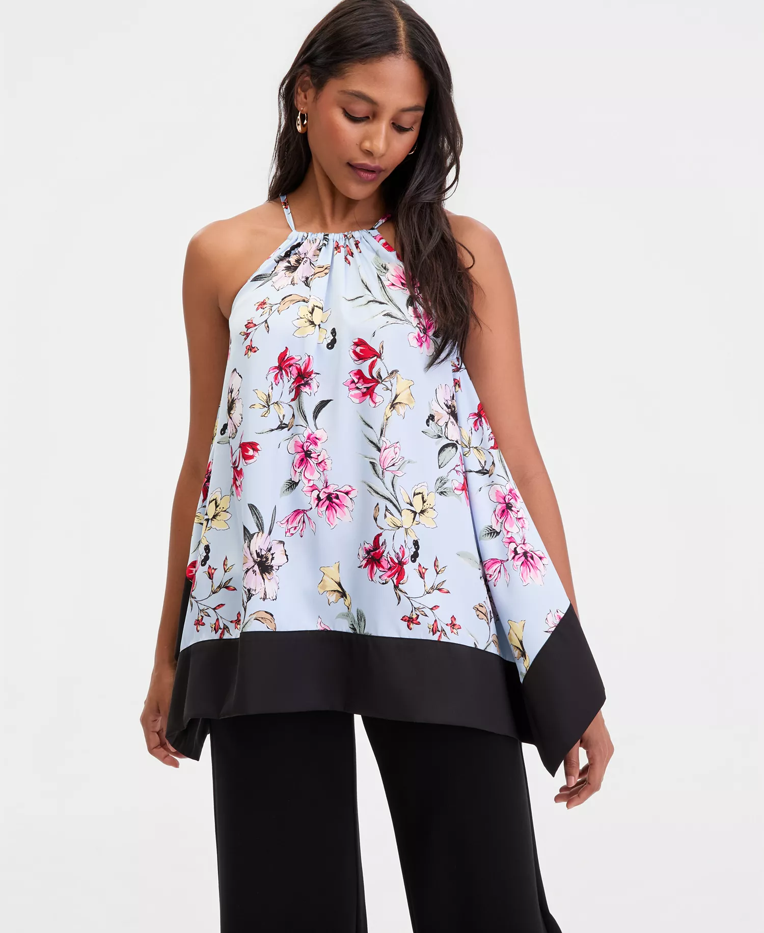 Women's Asymmetrical-Hem Halter Tunic, Macy's Exclusive - Dara Blooms - L