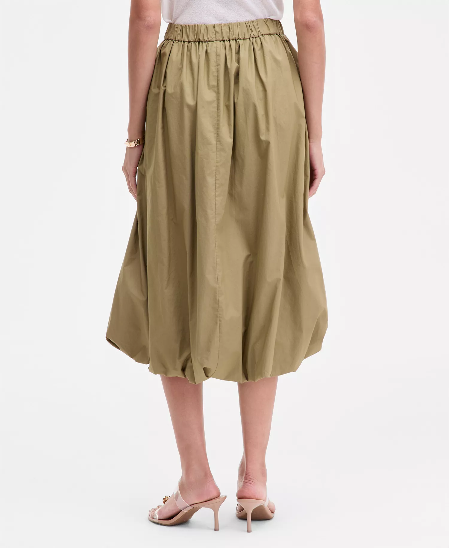Women's Bubble-Hem Midi Skirt, Macy's Exclusive - Dried Herb - L
