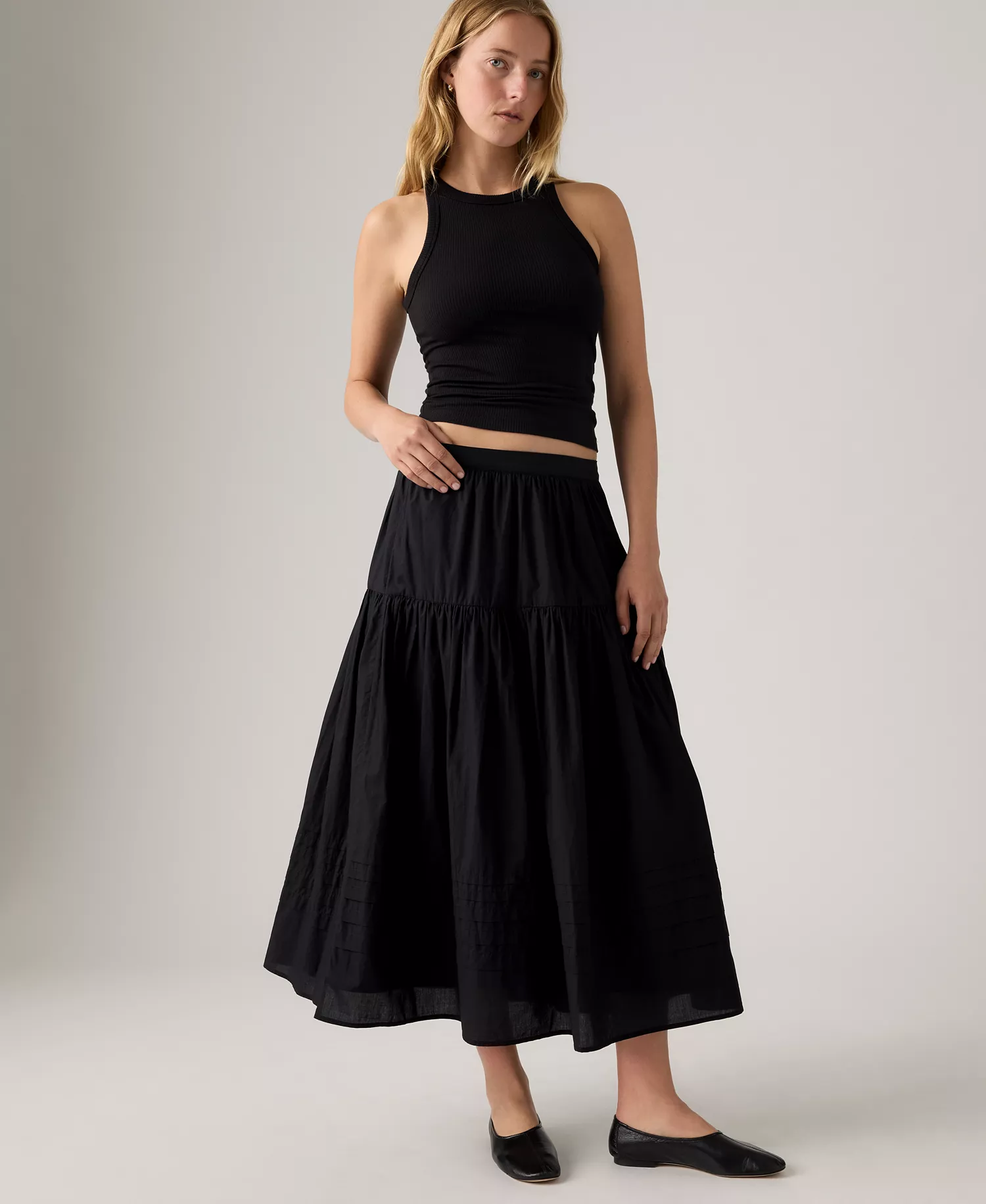 Women's Becca Tiered A-Line Skirt - Caviar - L