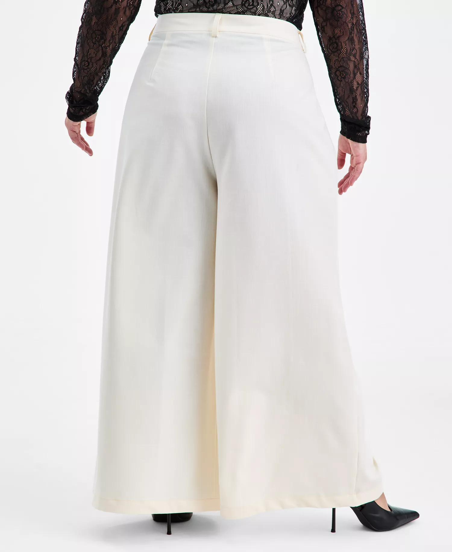 Trendy Plus Size Casual Pleated Wide-Leg Pants, Macy's Exclusive - Eggnog - 0X