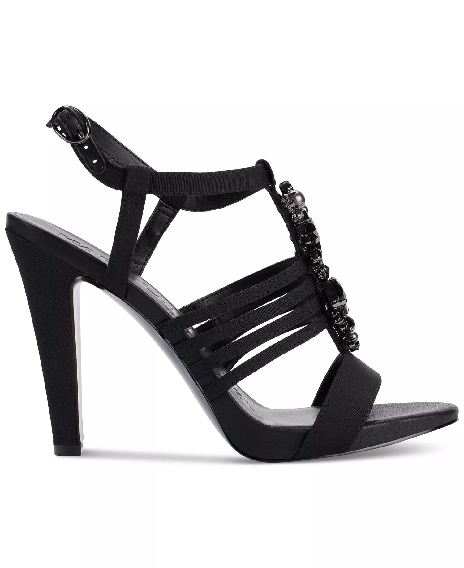 Cicely Strappy Embellished Dress Sandals - Black - 5.5M