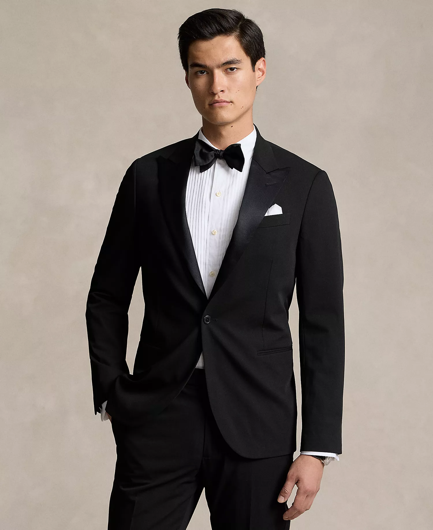Men's Polo Modern Performance Twill Tuxedo - Black - 38S x 31W