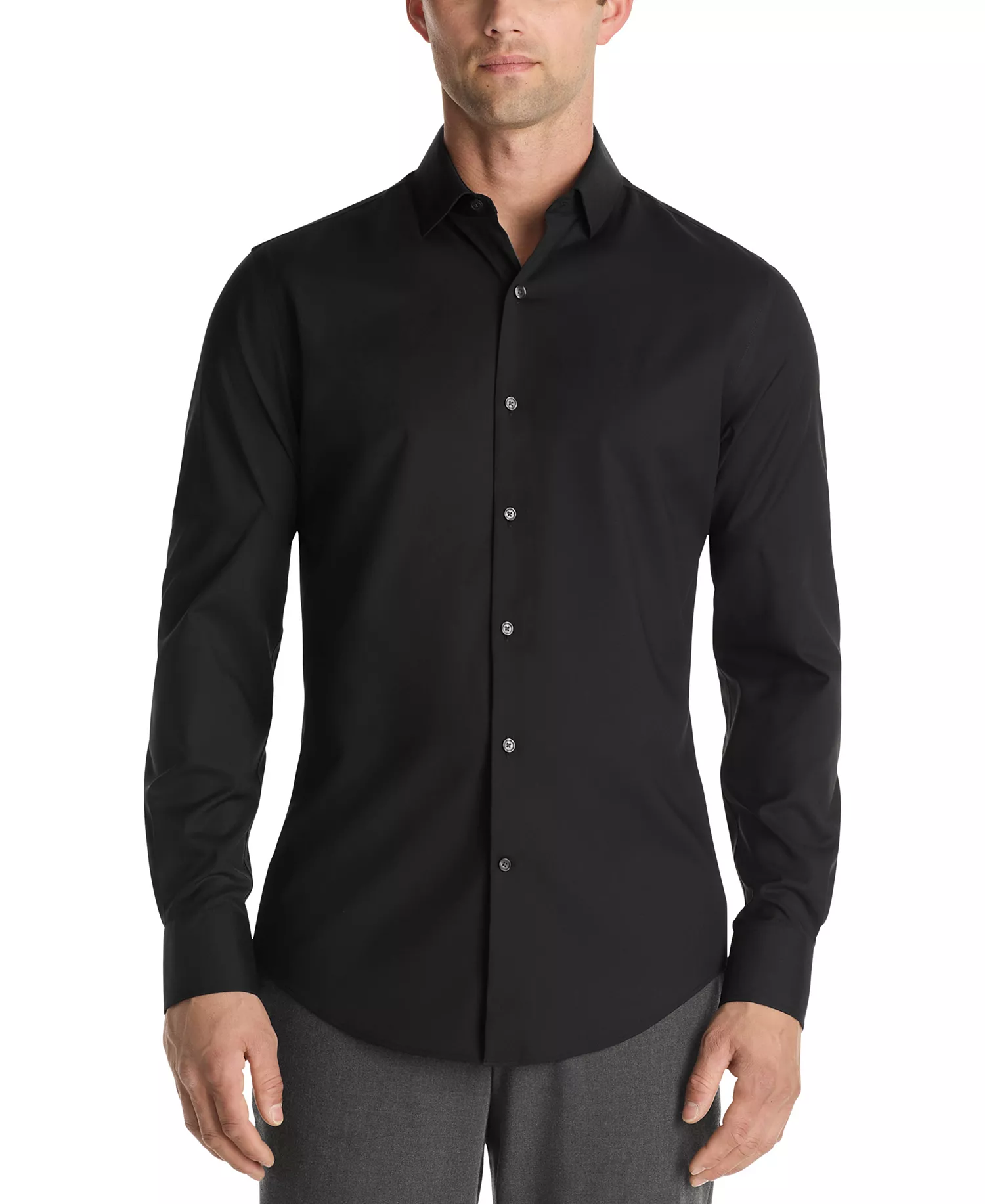 Men's Tech Athletic Fit Dress Shirt - Black - 14.5 32/33