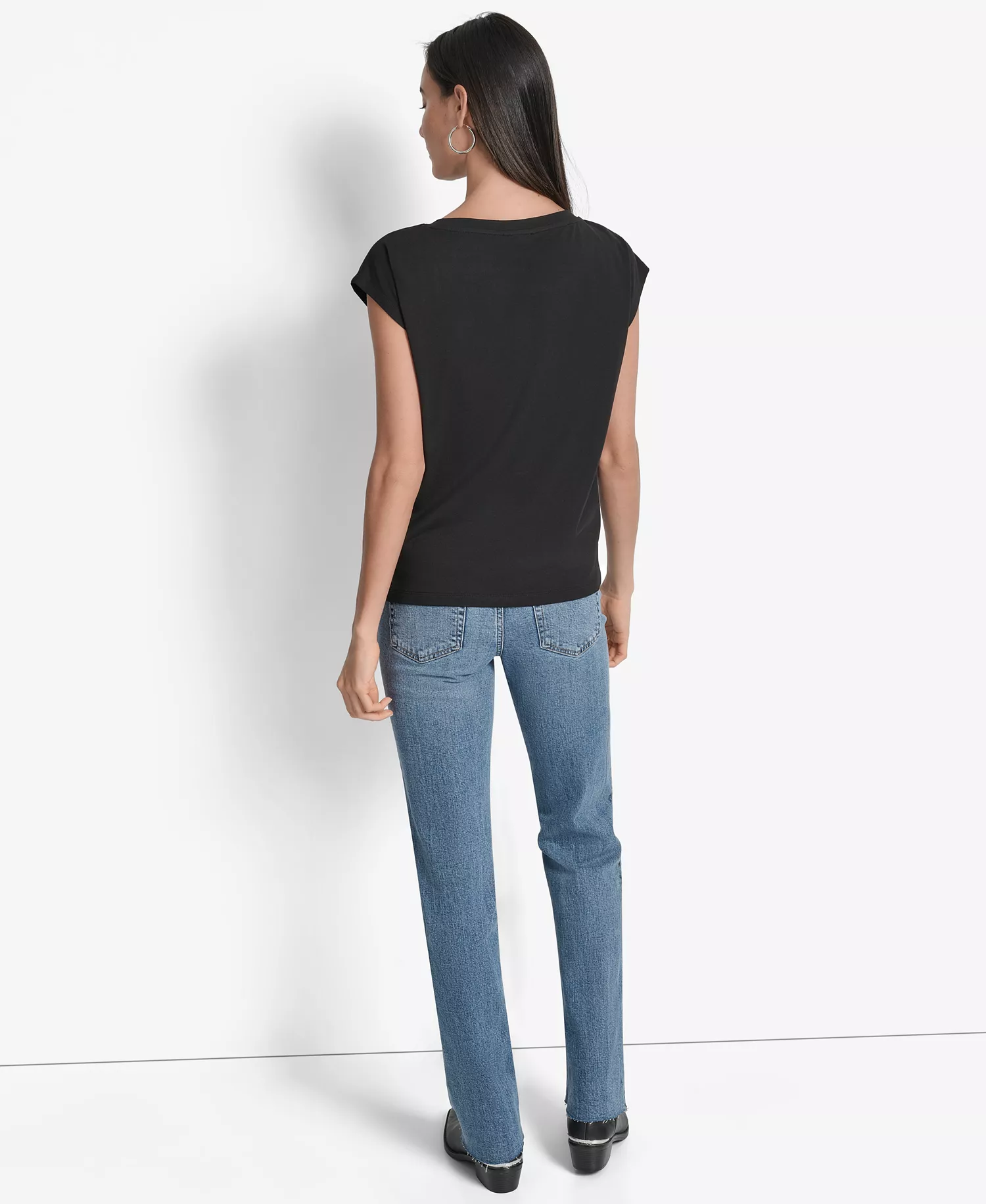 Women's Grommet Stack Logo Crewneck T-Shirt - Black - L