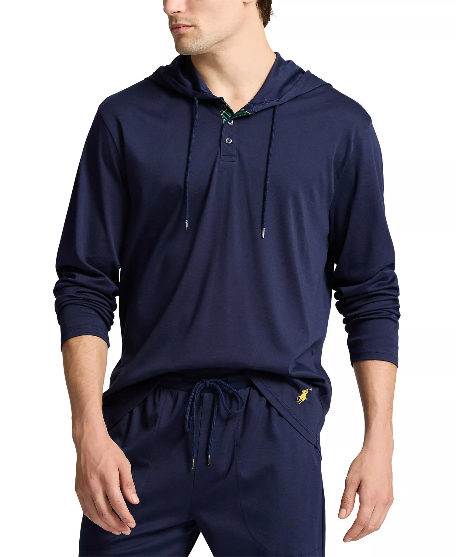 Men's Cotton Sleep Hoodie - Navy - S