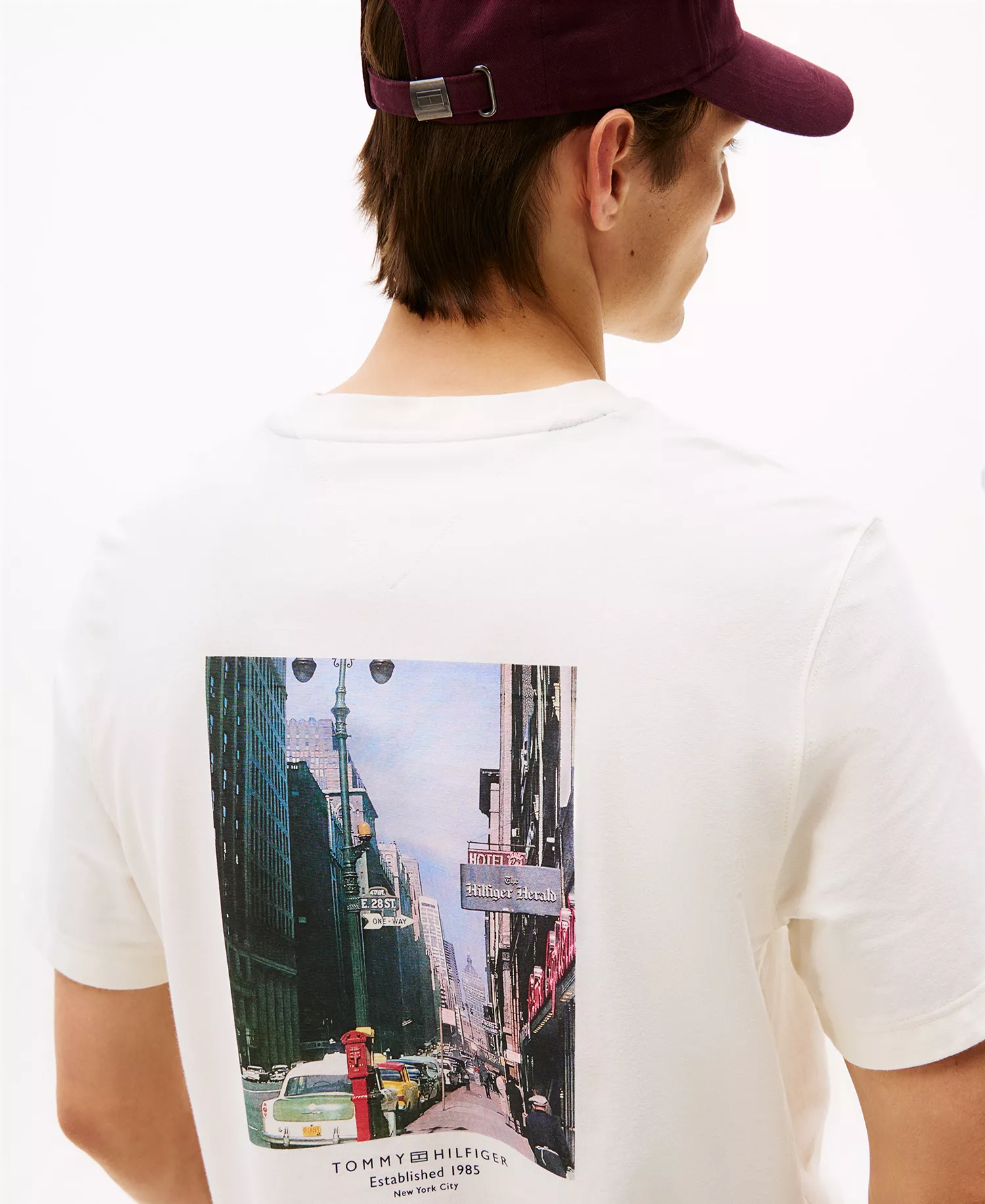 Men's Photo Print Graphic Cotton T-Shirt - Ivory Petal - S