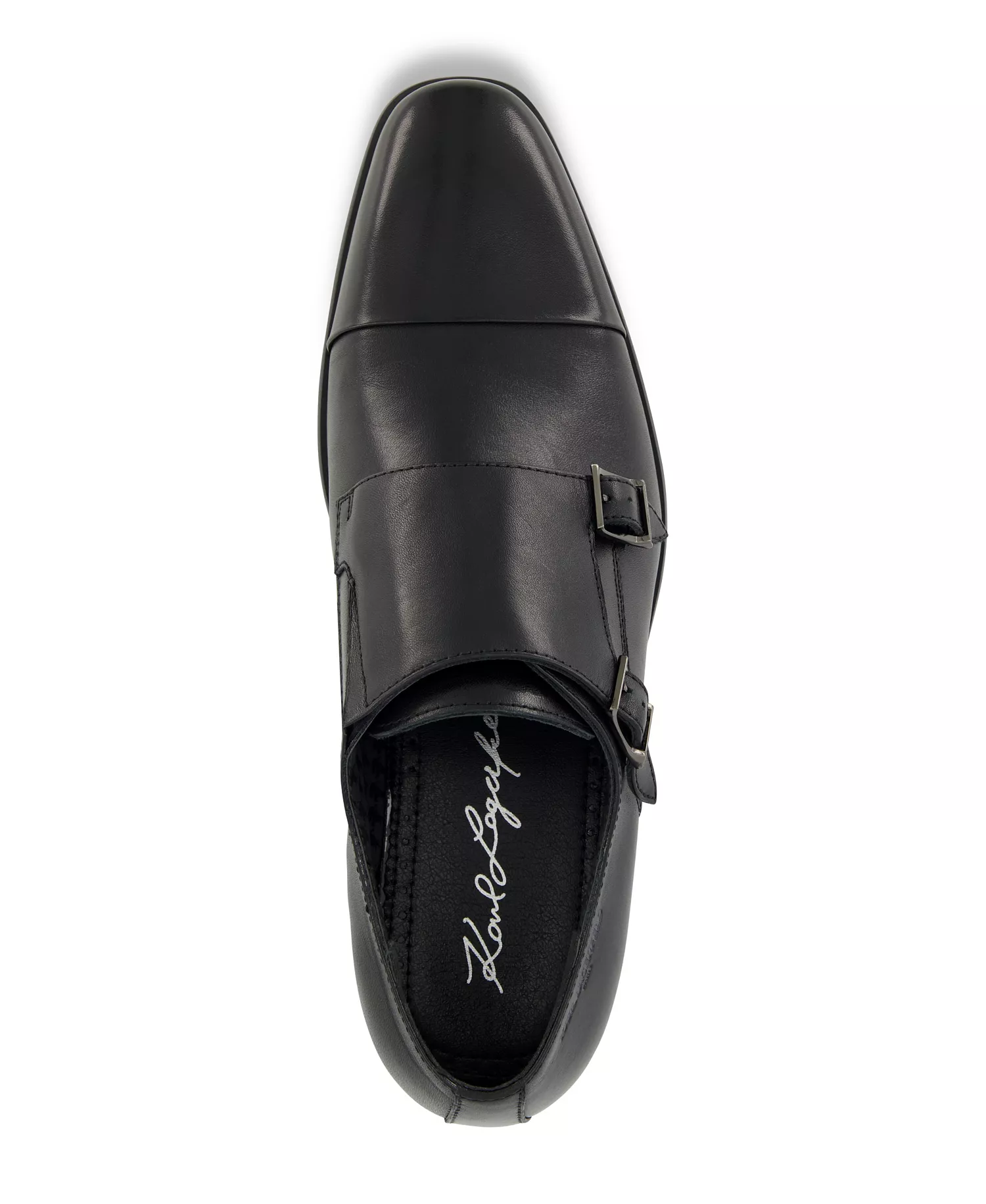Men's Double Monk Cap Toe Dress Shoe - Black - 7