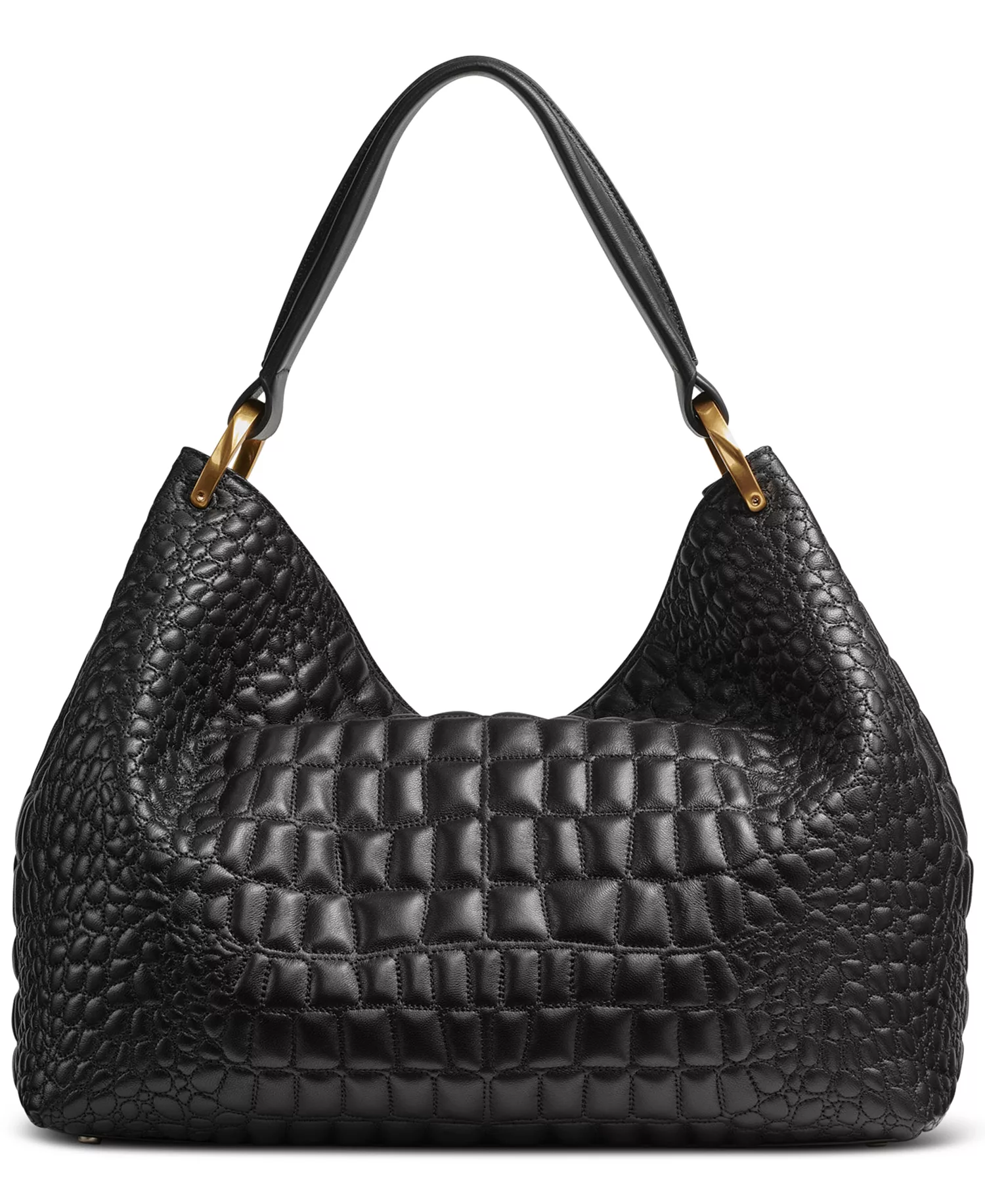 Glenwood Quilted Croc Shoulder with Tassel Detail - Blk/gold - NO SIZE