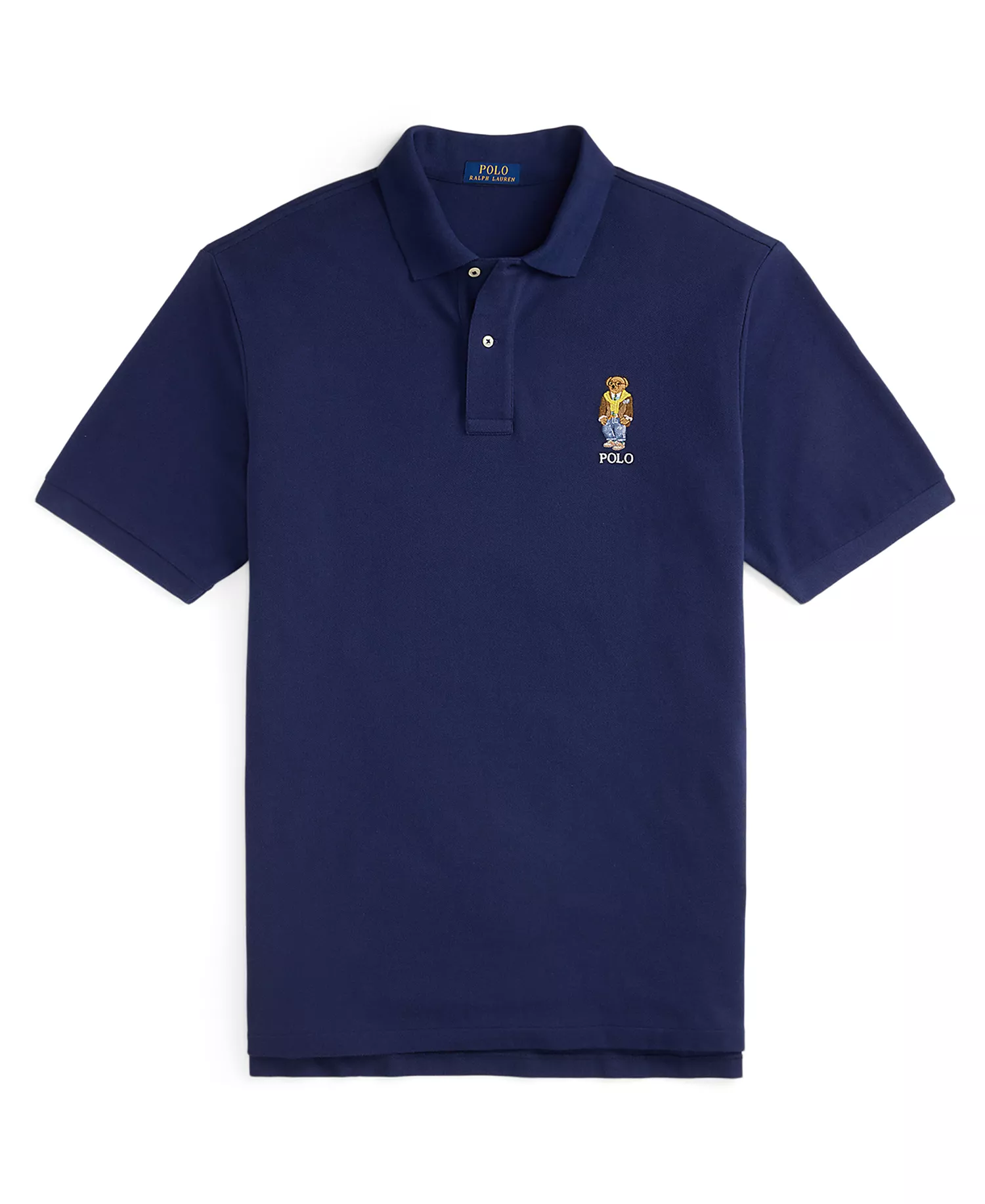 Men's Big & Tall Bear Embroidered Polo Shirt - Newport Navy - 2LT