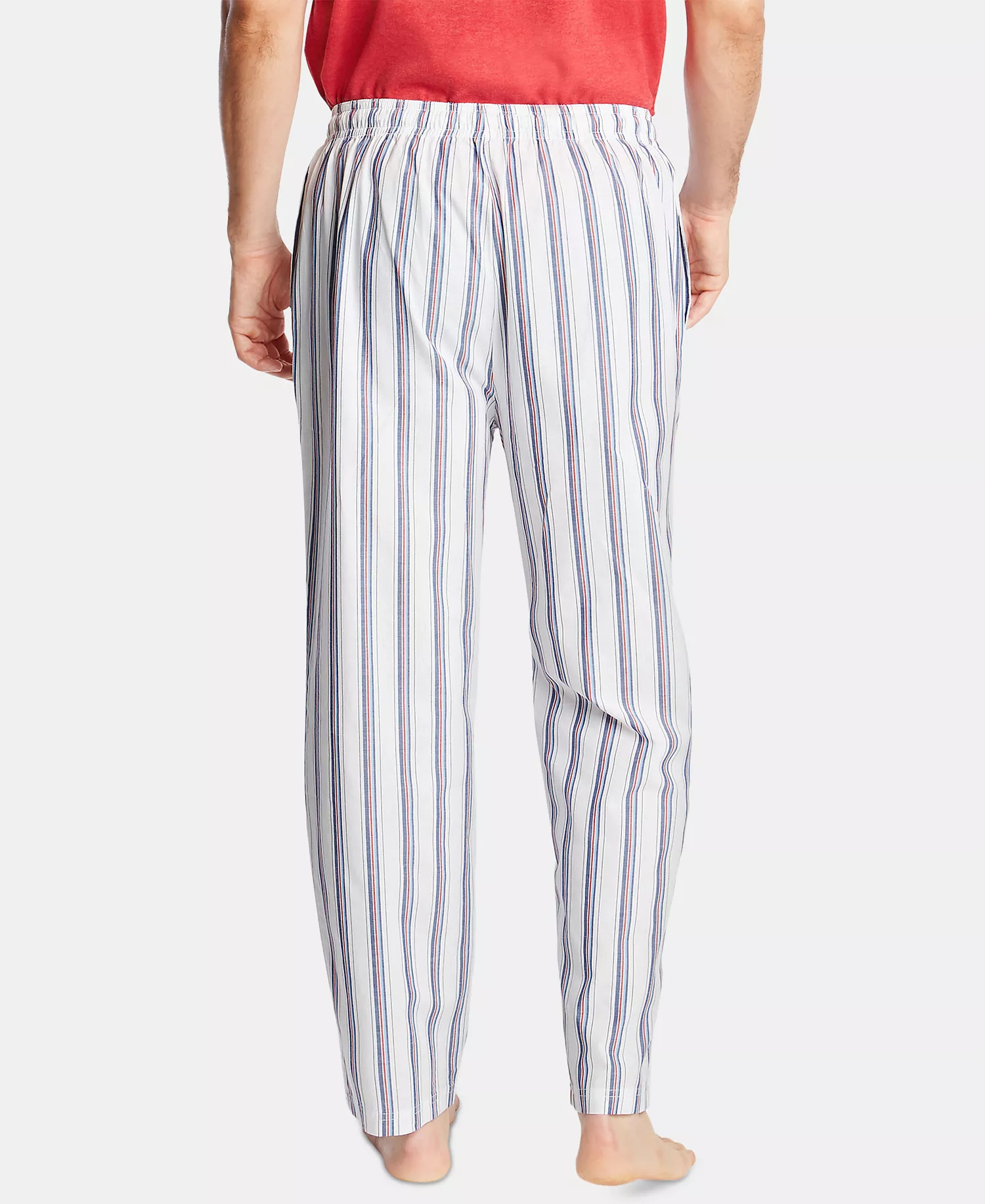 Men's Cotton Striped Pajama Pants - Bright White - M