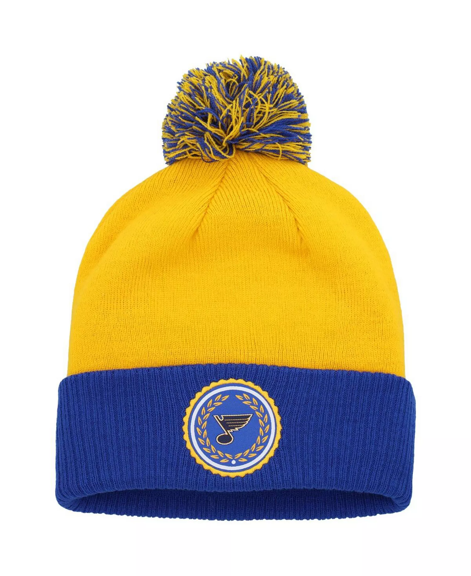 Women's Gold St. Louis Blues Laurel Cuffed with Pom Knit Hat - Gold - OSFM