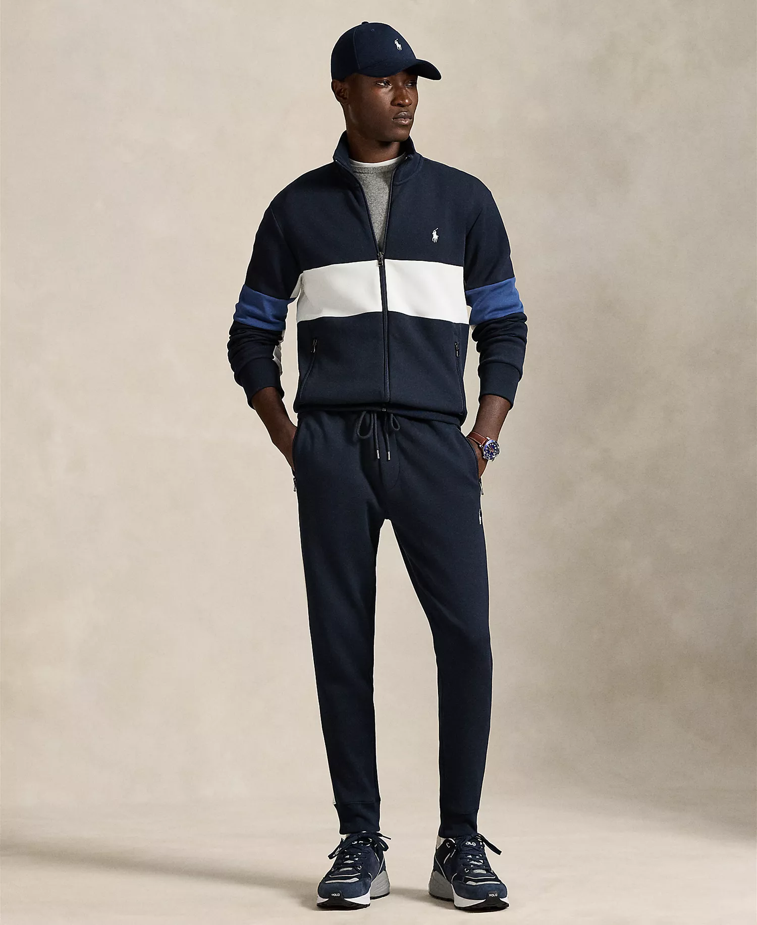 Men's Long Sleeve Track Jacket - Aviator Navy - 2XL