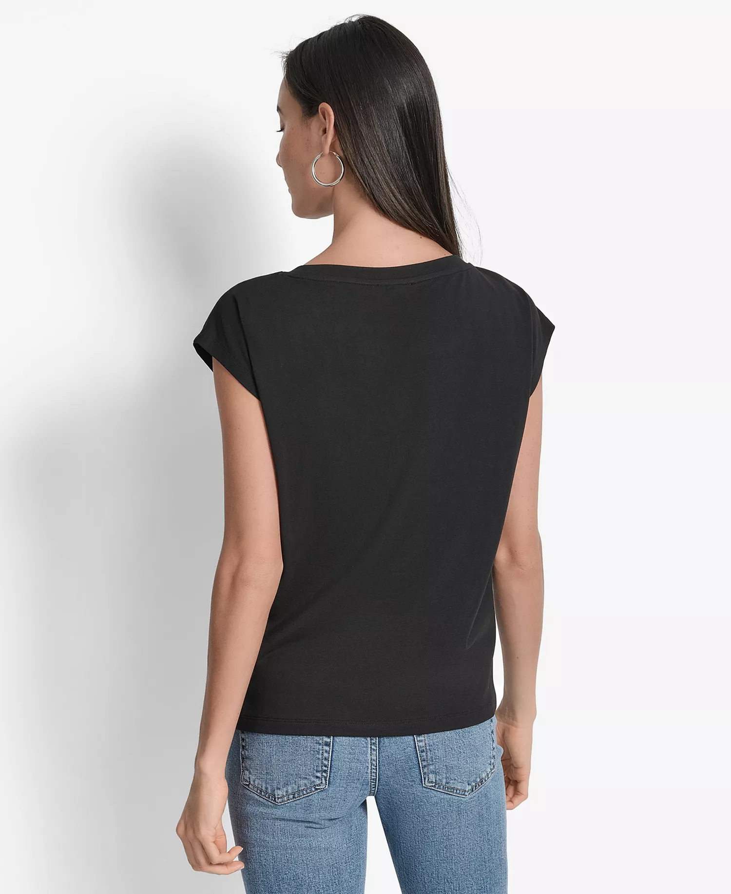 Women's Grommet Stack Logo Crewneck T-Shirt - Black - L