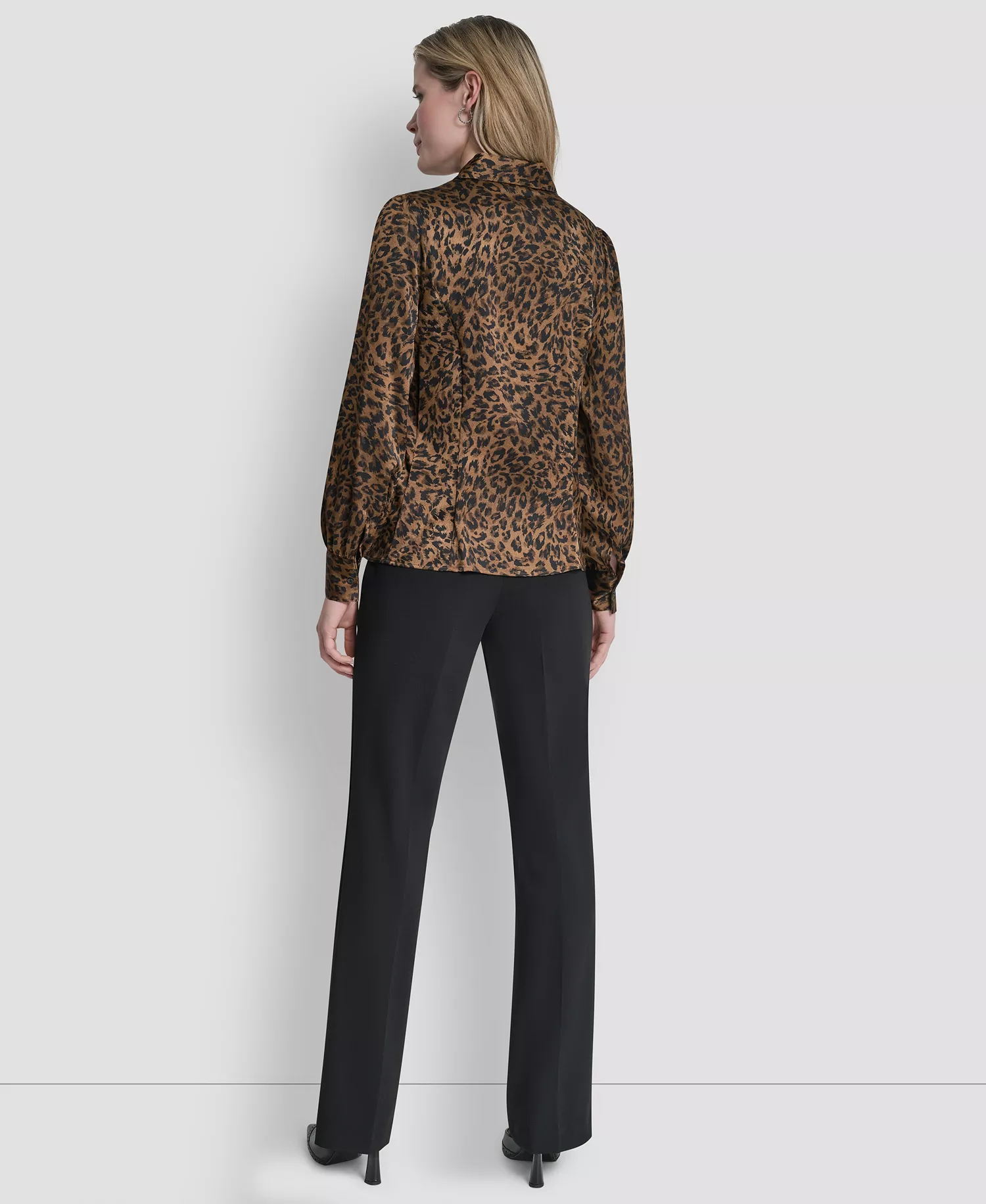 Women's Princess Seamed Long-Sleeve Blouse - Truffle Multi - L