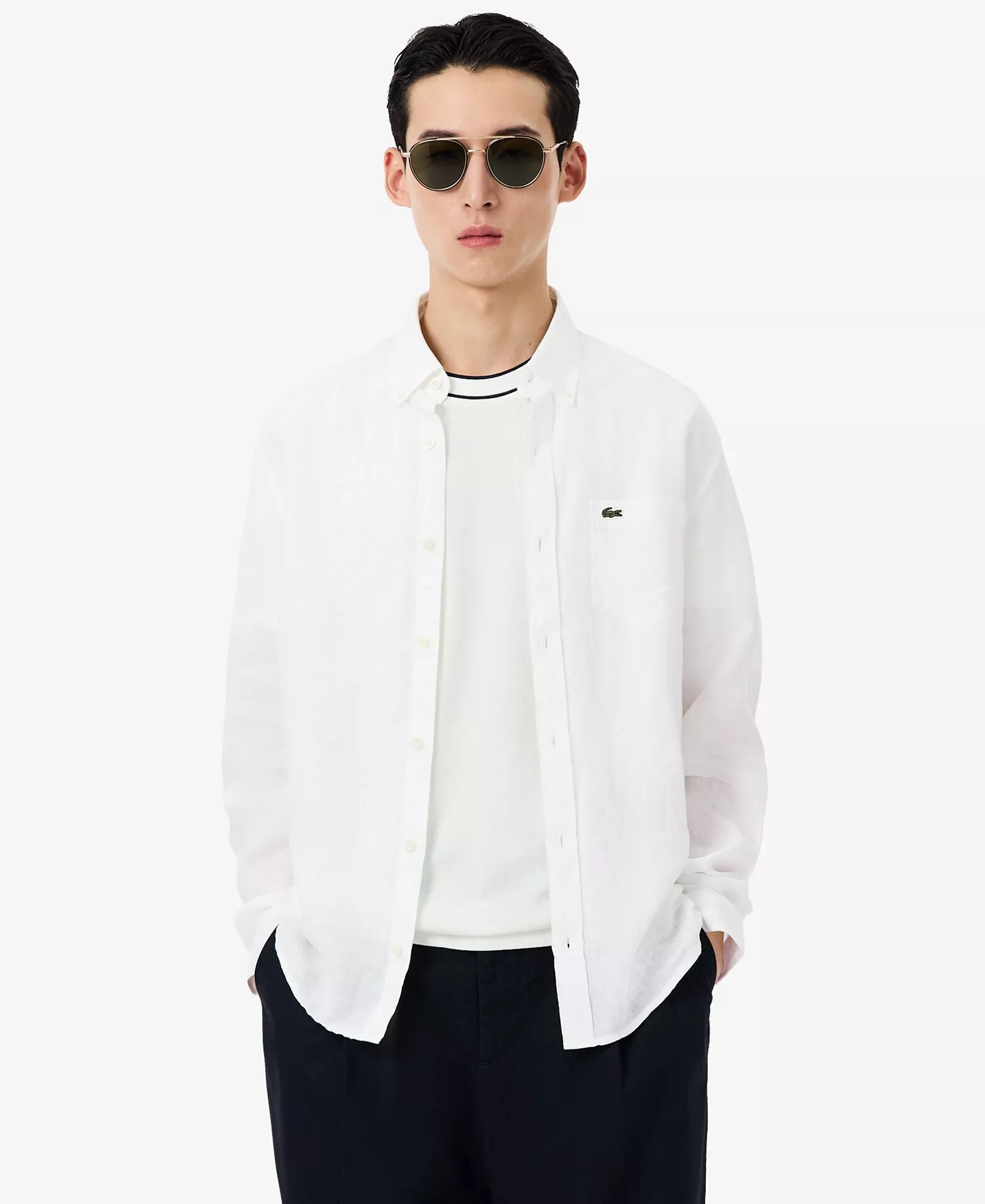 Men's Regular-Fit Long-Sleeve Shirt - 001 White - 2XL