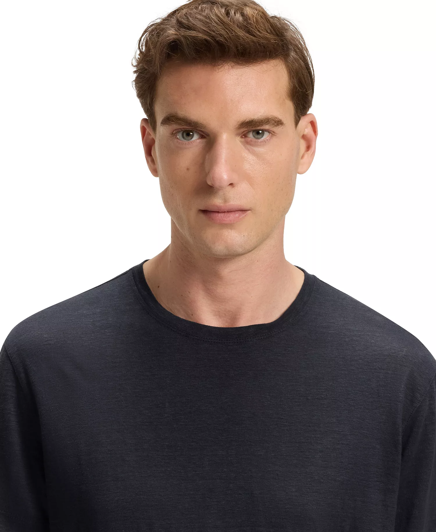 Hugo Boss BECKHAM x BOSS Men's Soft Linen Regular-Fit T-Shirt - Dark Blue - 2XL